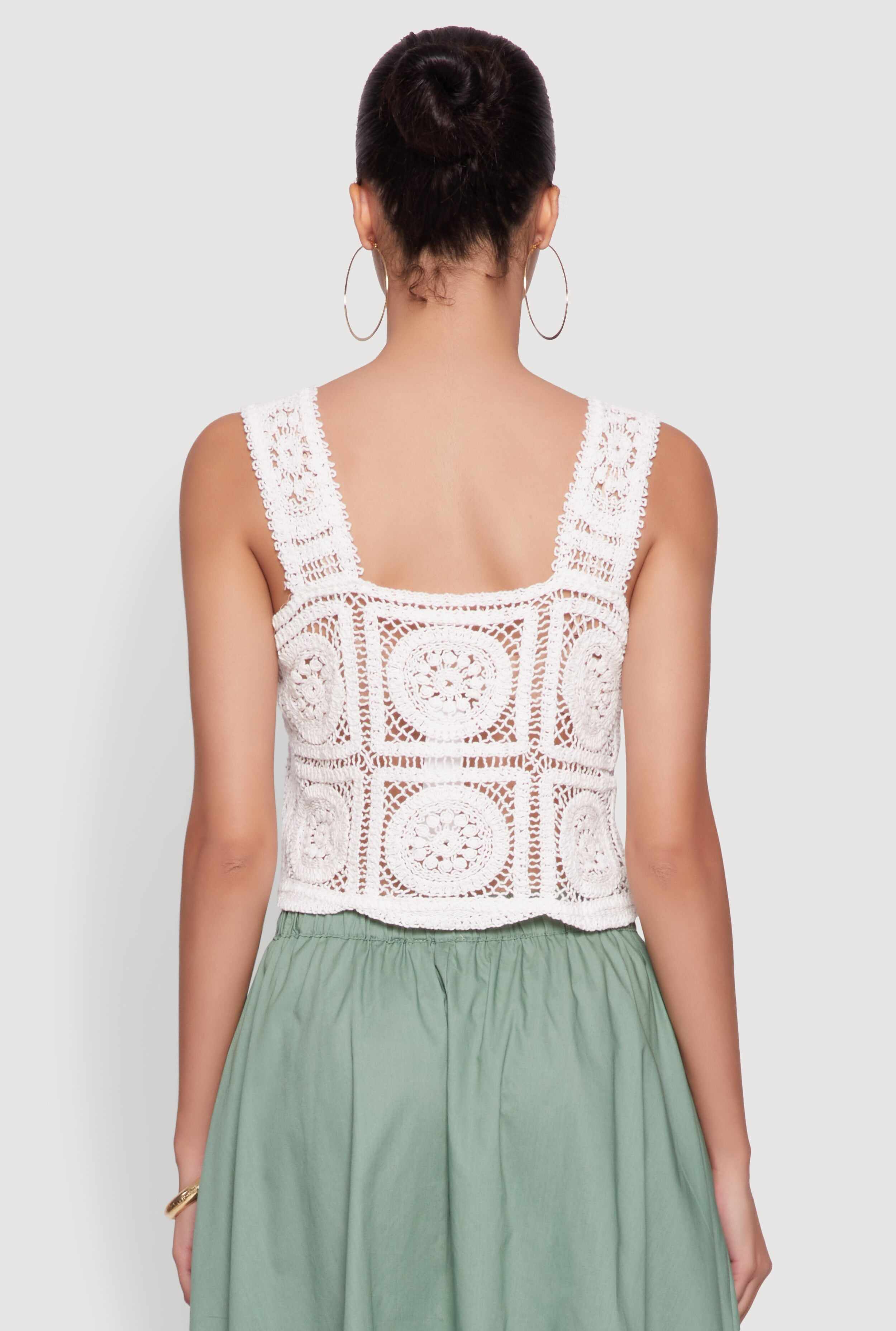 Chic Crochet Cropped Tank Top