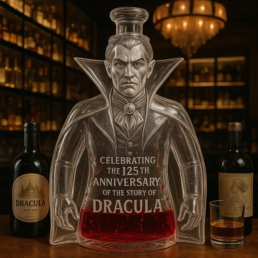 Dracula's 125th Anniversary wine bottle