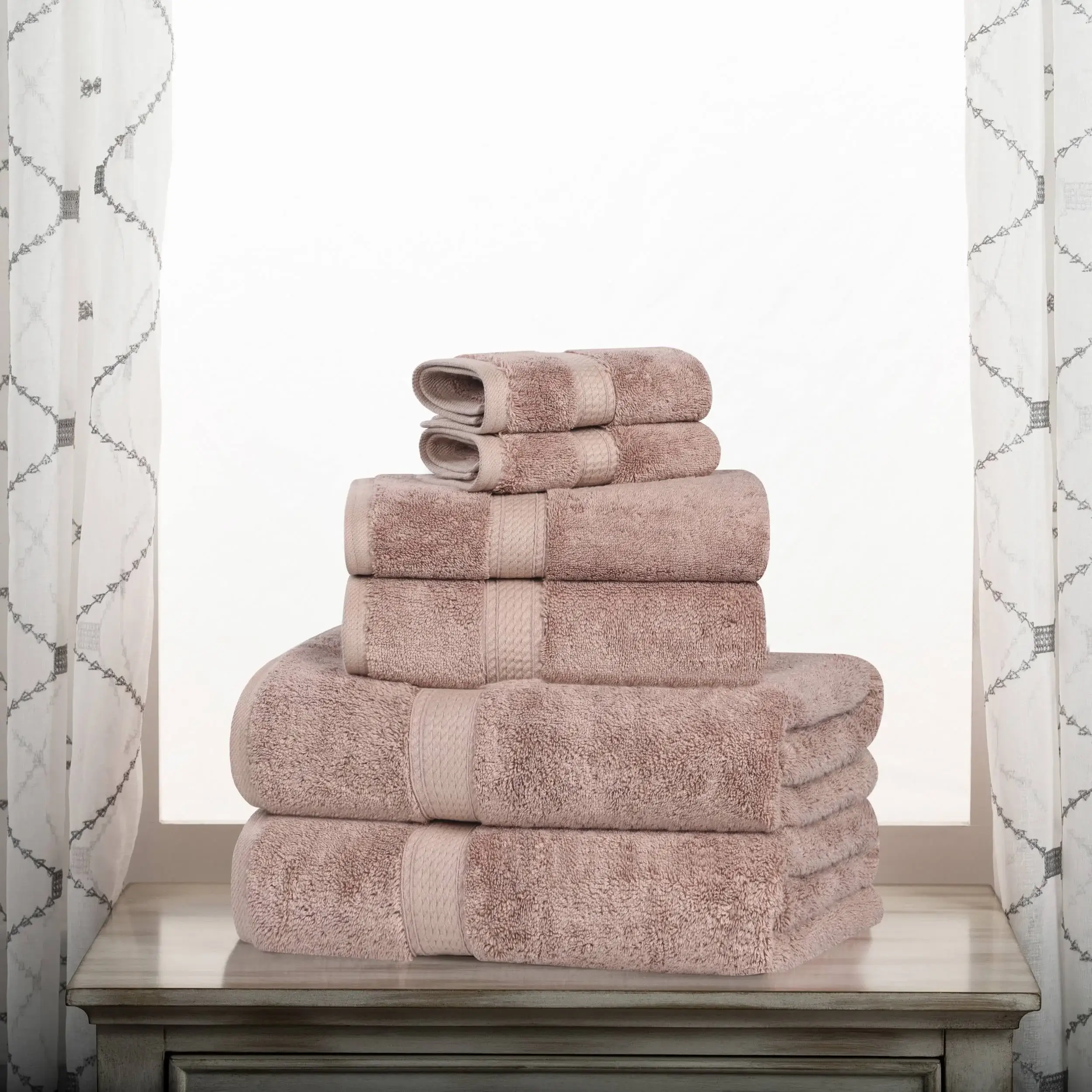 Superior Egyptian Cotton Pile Heavyweight 6-Piece Towel Set