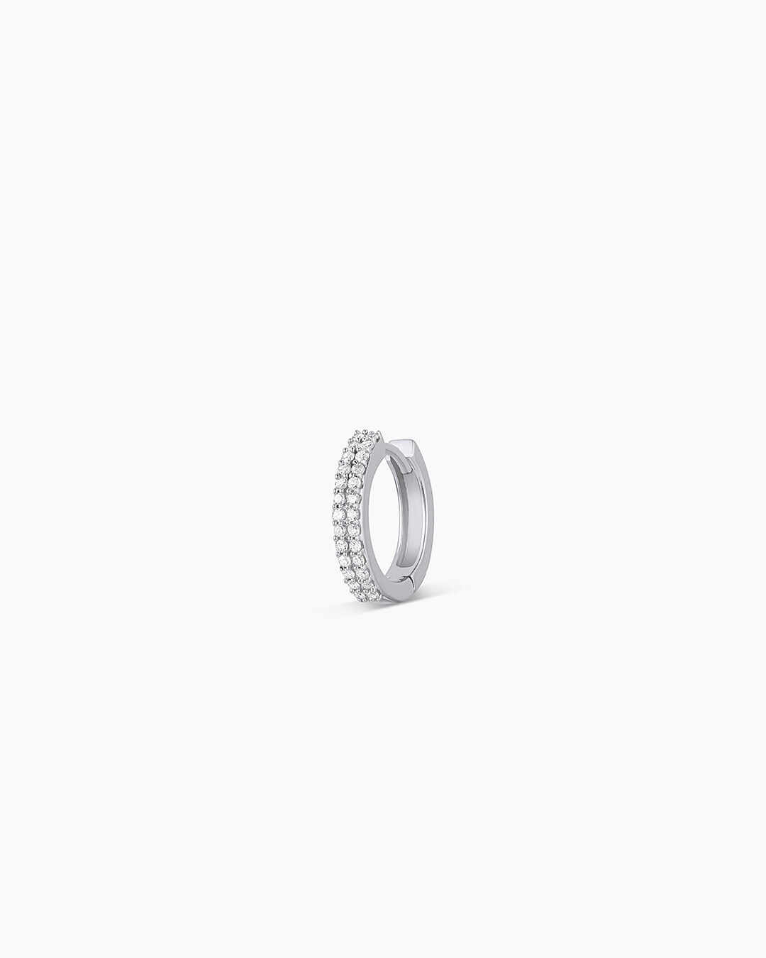 Diamond Double Down Single Huggie