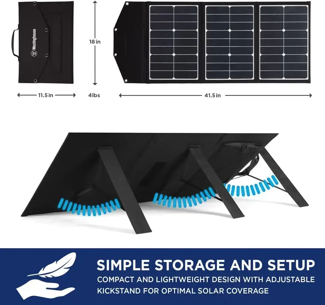 Westinghouse 155Wh 150 Peak Watt Portable Power Station and Solar Generator, Pure Sine Wave AC Outlet, Backup Lithium Battery for Camping, Home, Travel, Indoor/Outdoor Use (Solar Panel Not Included)