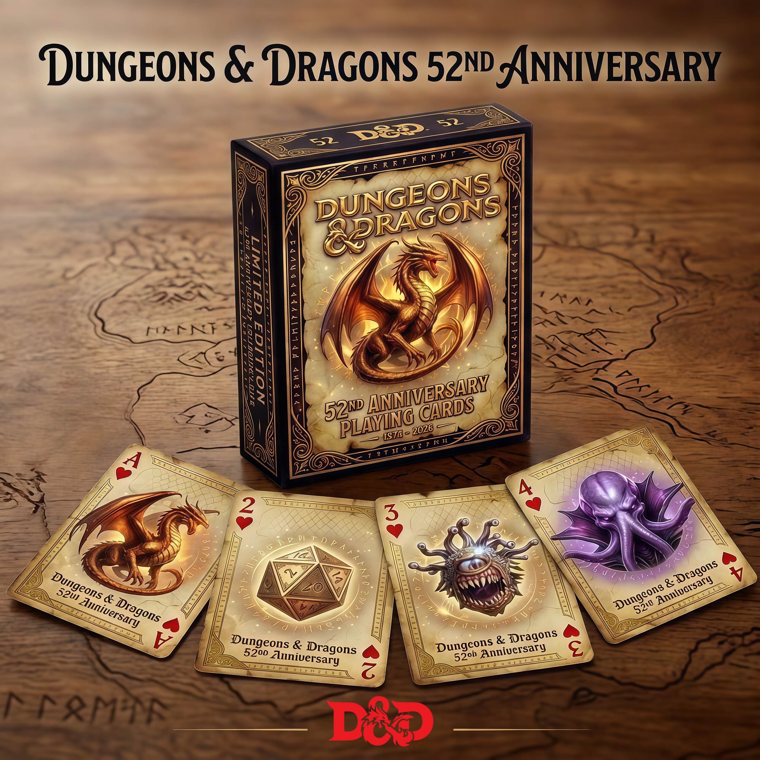 Dungeons & Dragons 52nd Anniversary Commemorative Playing Cards!