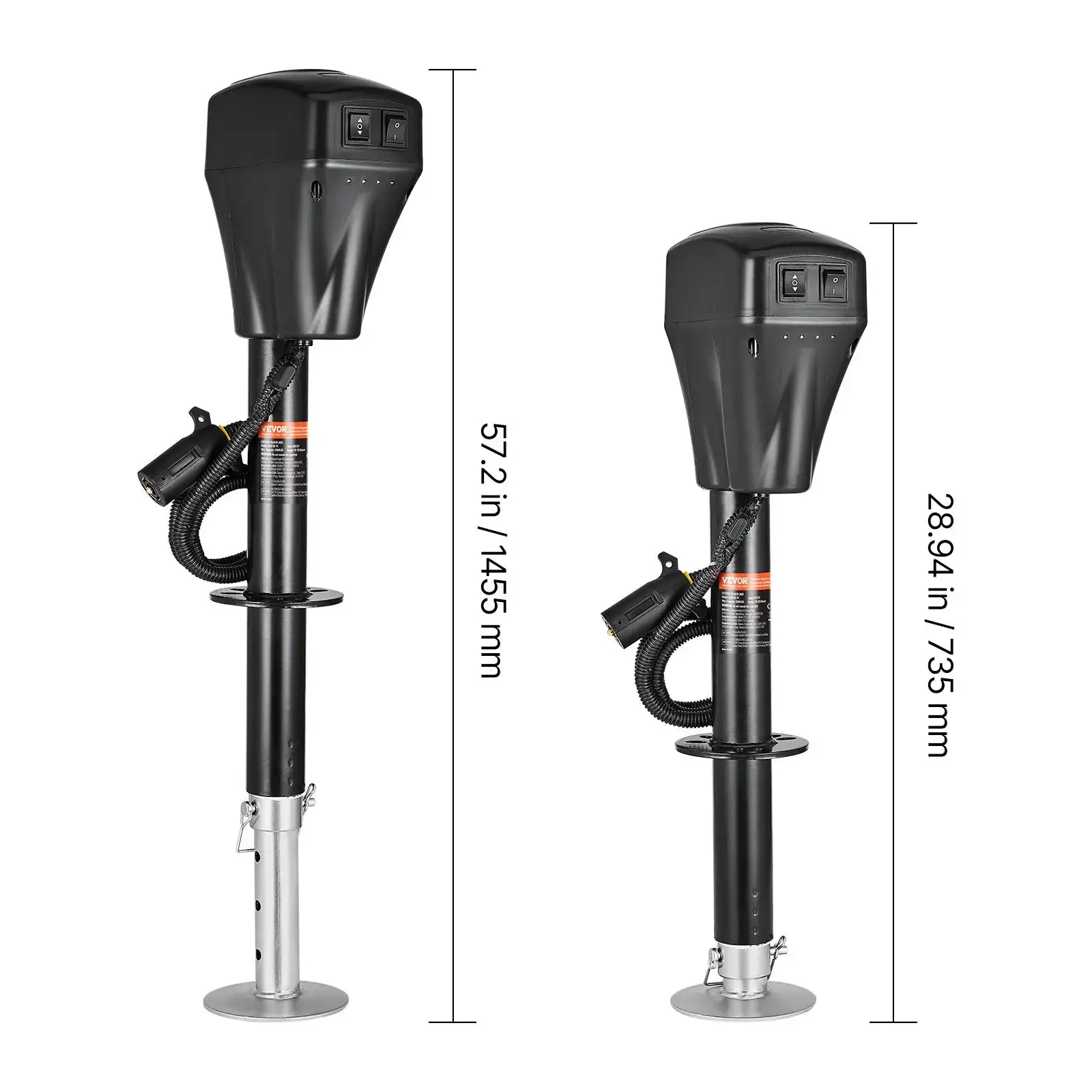 Electric Trailer Jack,  5000 lbs, Heavy Duty RV Electric Power Tongue Jack with 7-pin Connector, Manual Crank Handle & Weatherproof Jack Cover, 10