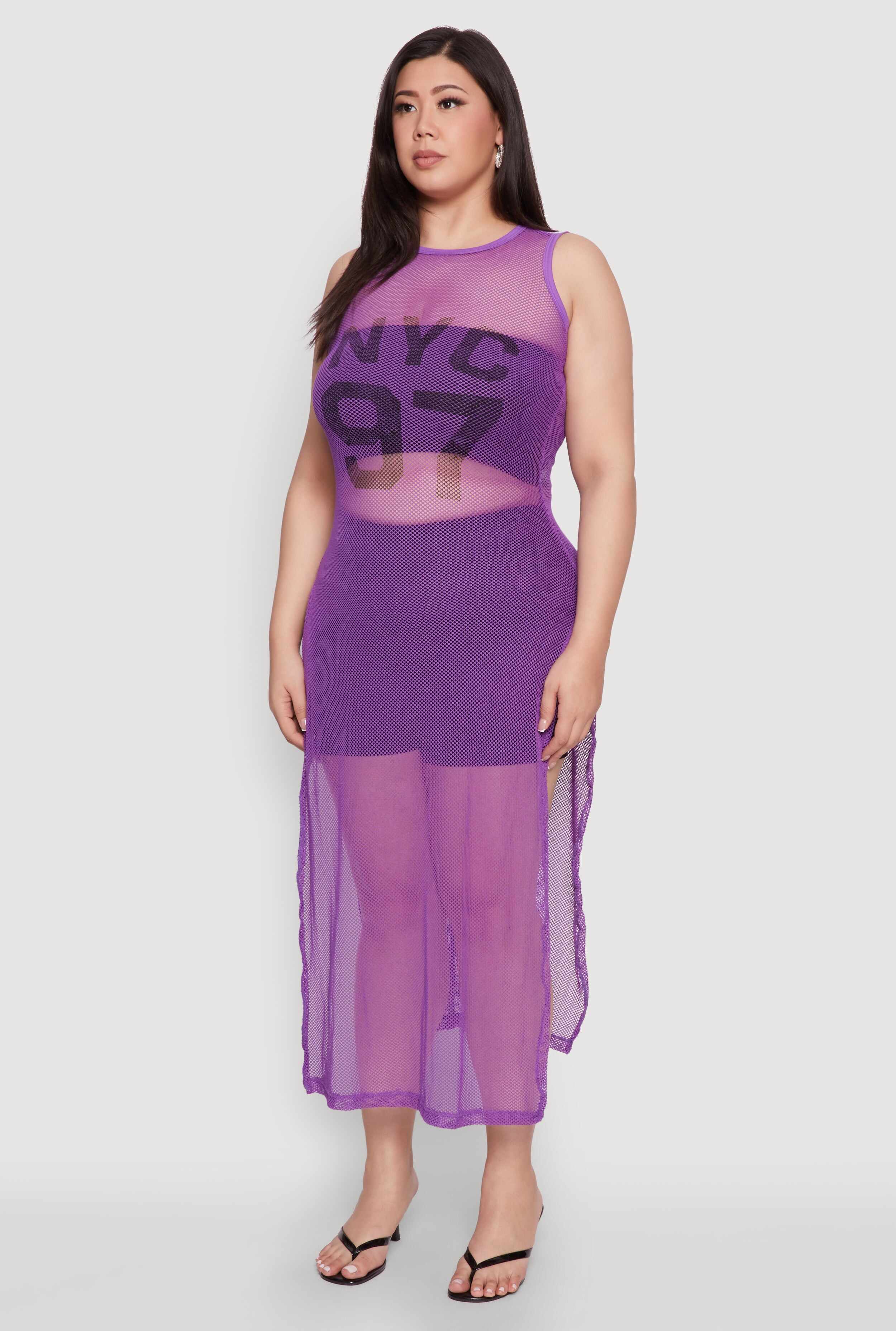 Plus Size NYC 97 Fishnet Maxi Top
