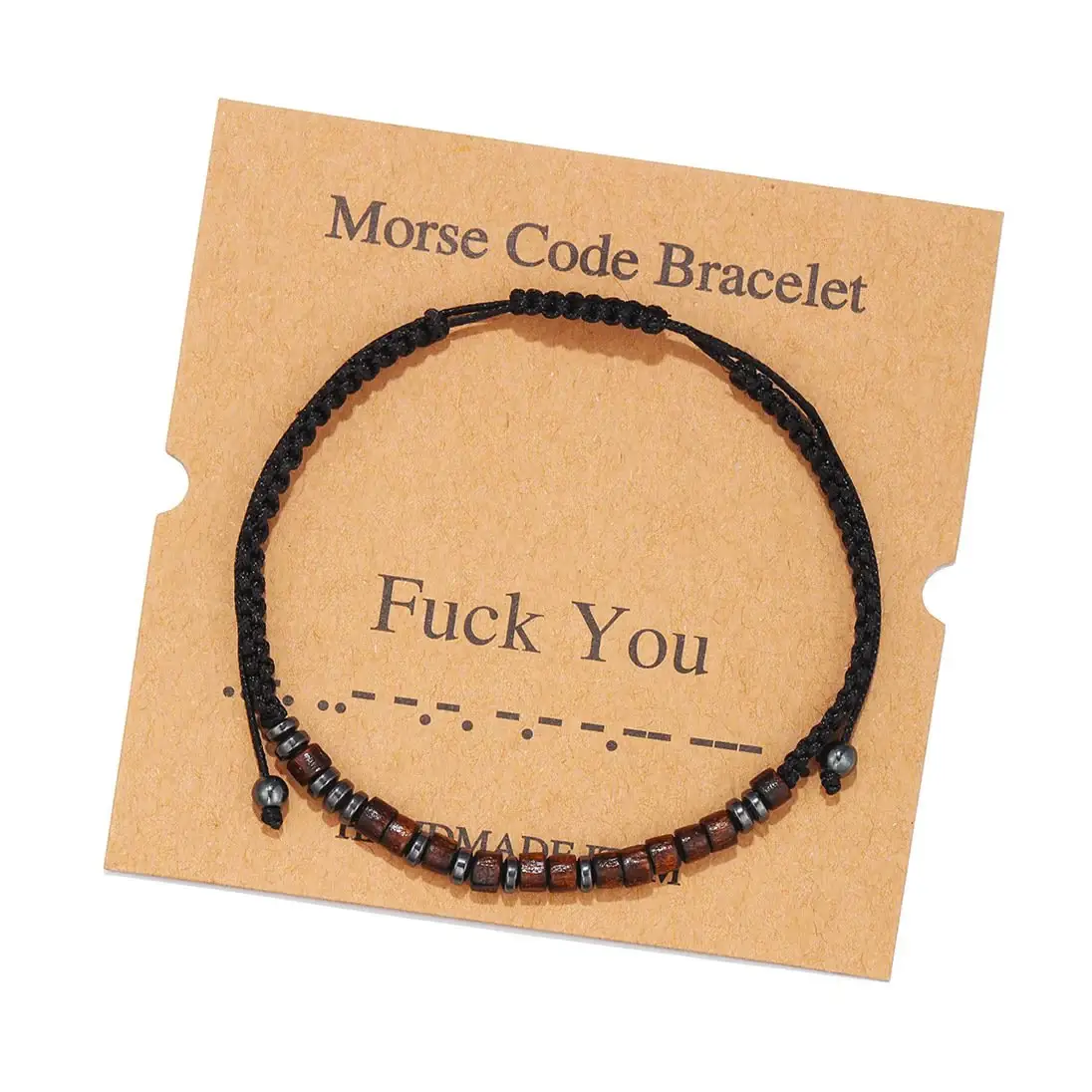 Women's Men's Unisex Morse Code Alphanumeric Weave Couple Bracelet