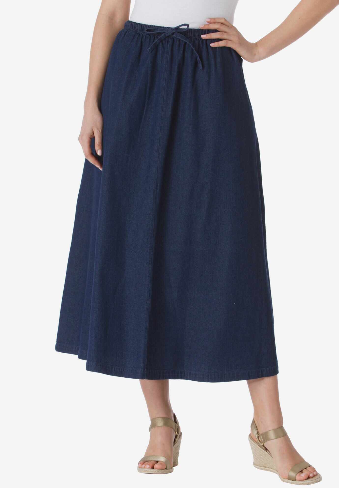 Drawstring Denim Skirt