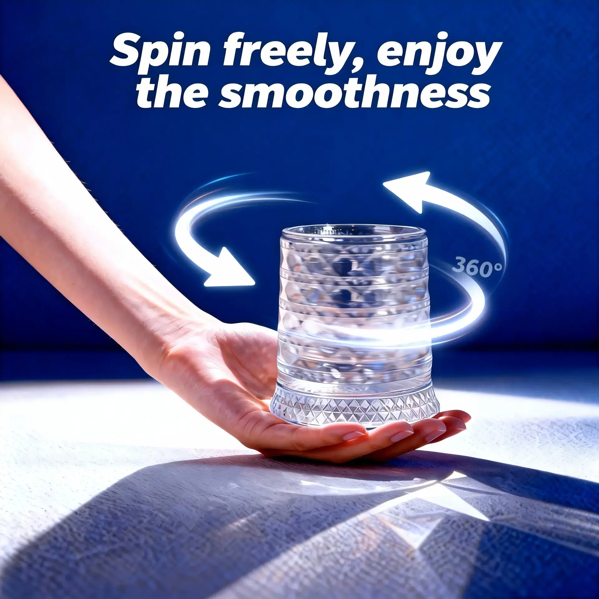 Luxury 360° Stress Relief Spinning Crystal Glass