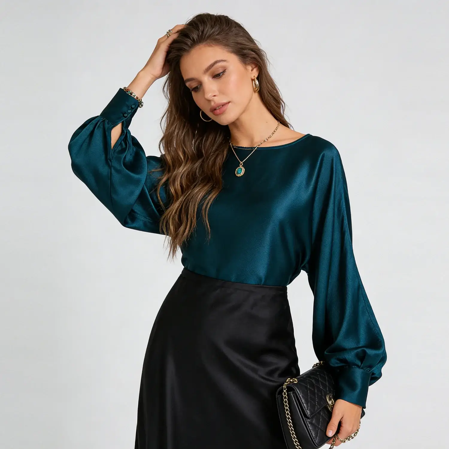 Silk Blouse Lustrous Style