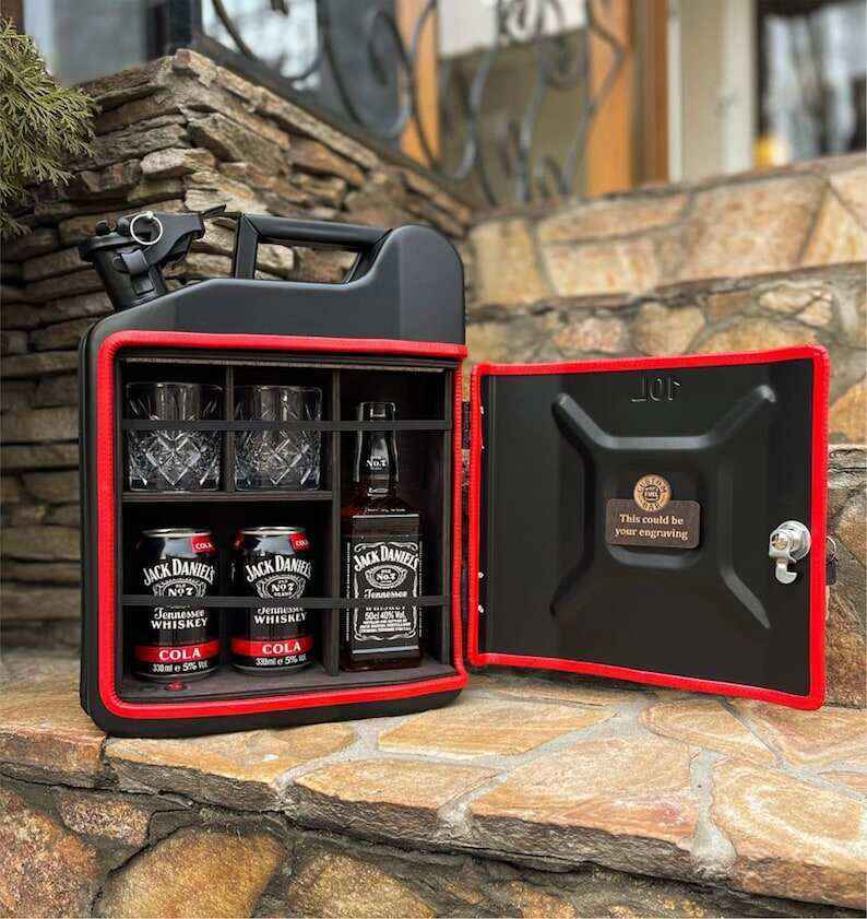 10 L Jerry can mini bar for present, Custom original gift for a man, Party can mini bar, Canister bar, Mens gift bar for boss