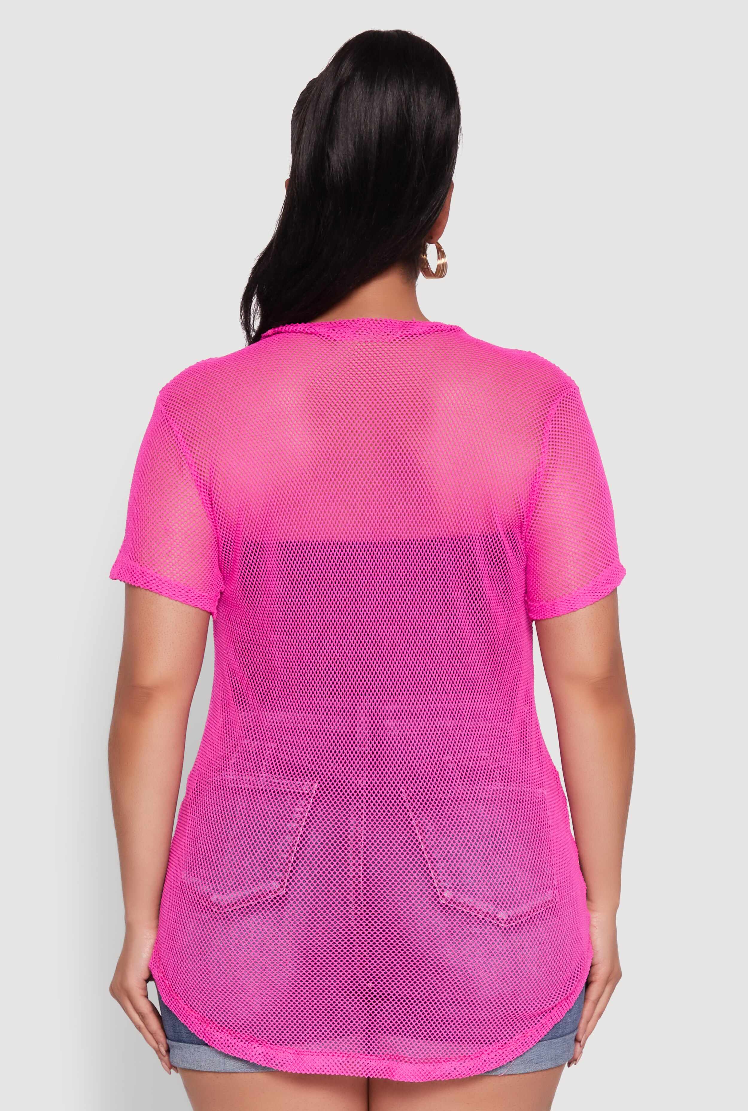 Plus Size Brooklyn College League Fishnet Top