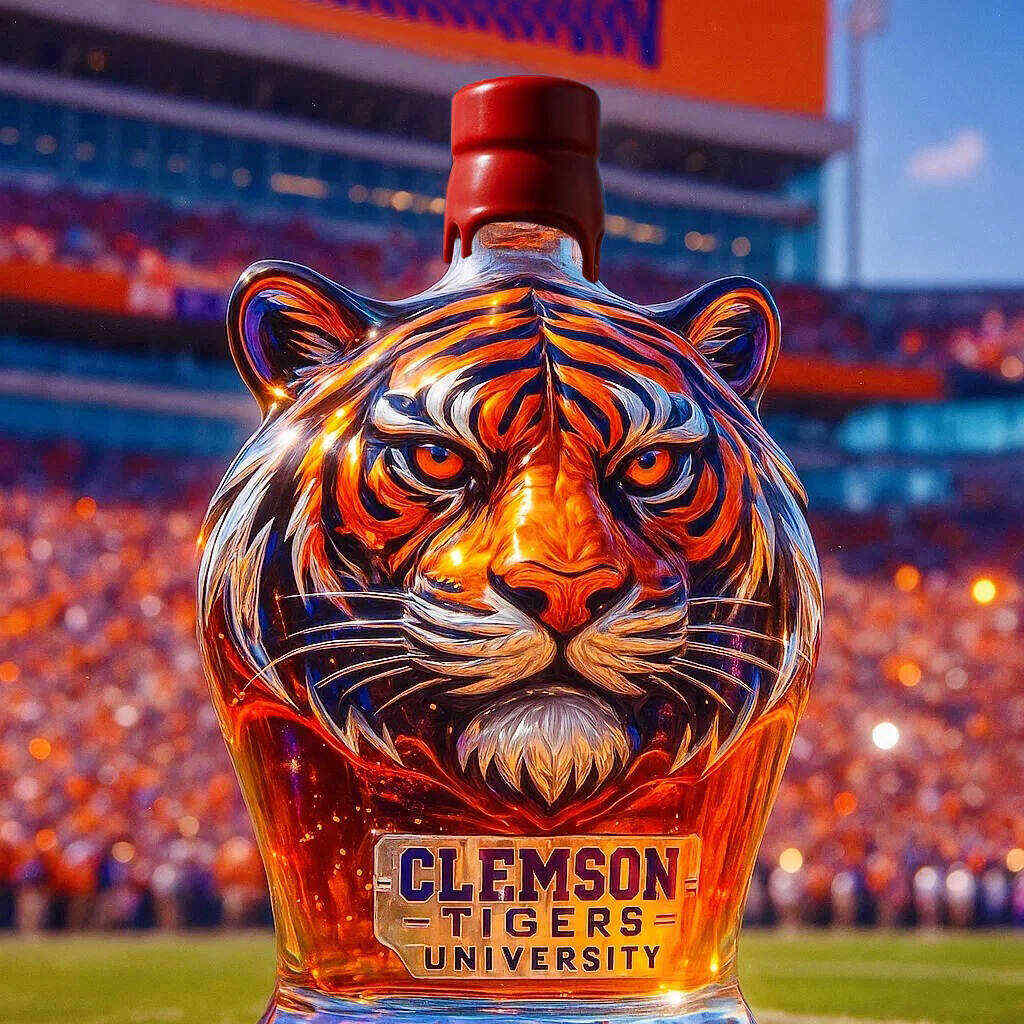 Clemson Tigers Whiskey Bottle