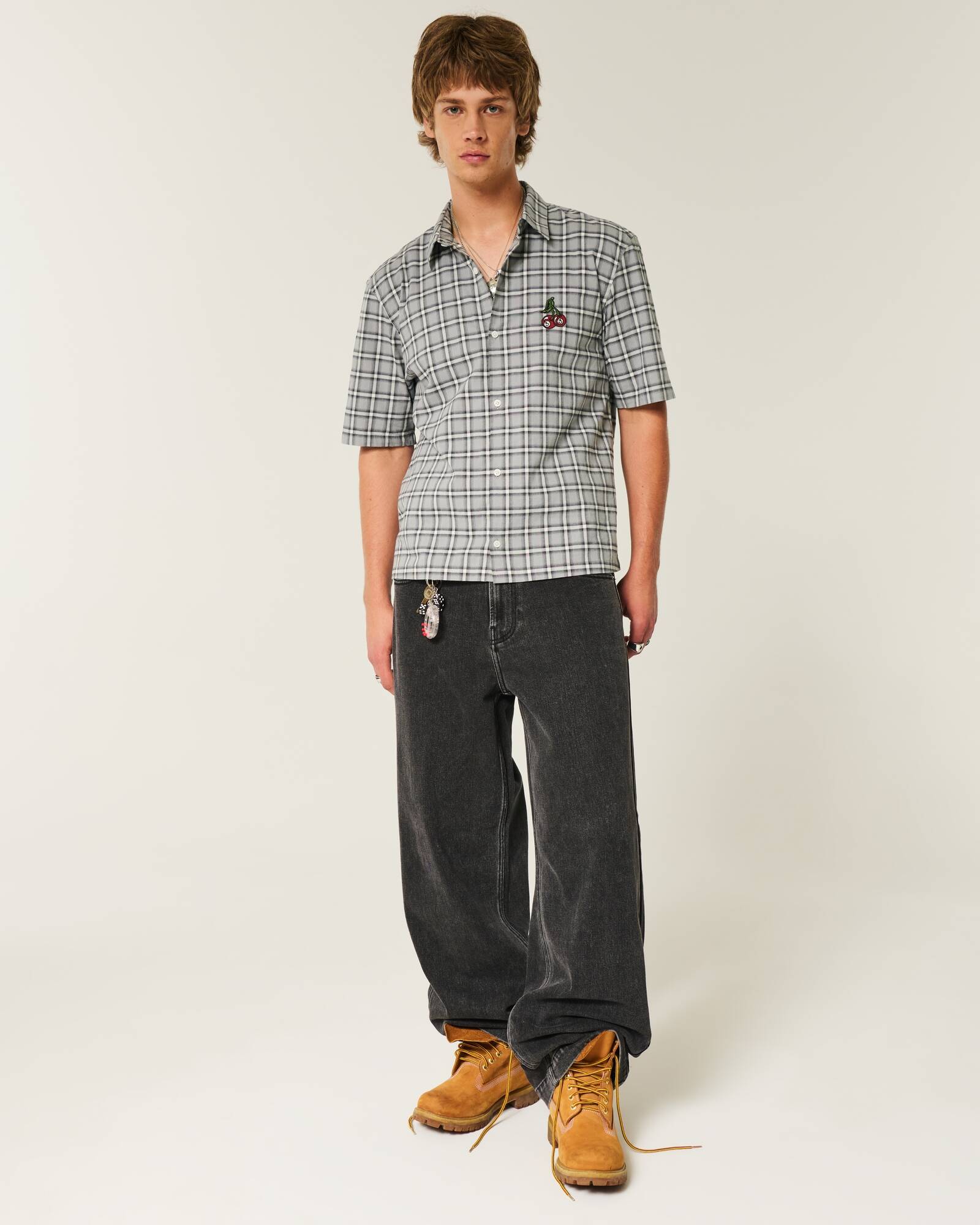 Boxy Short-Sleeve Cherry Graphic Shirt