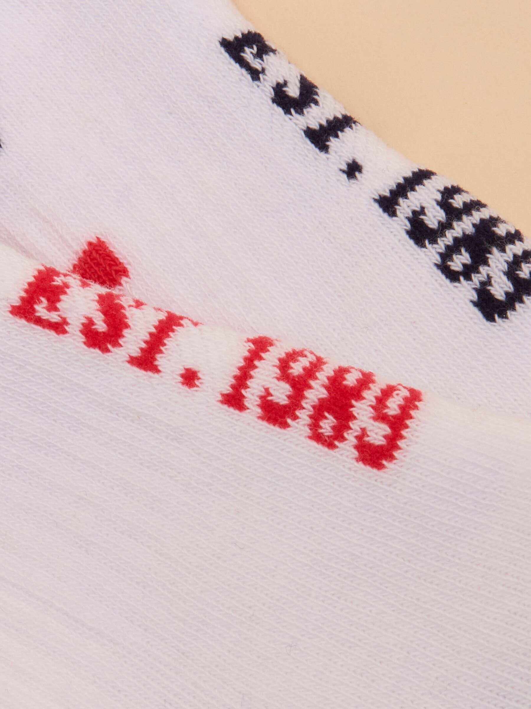 Women's Volley Cream & Red Strawberry Print Pack of Two Tennis Socks