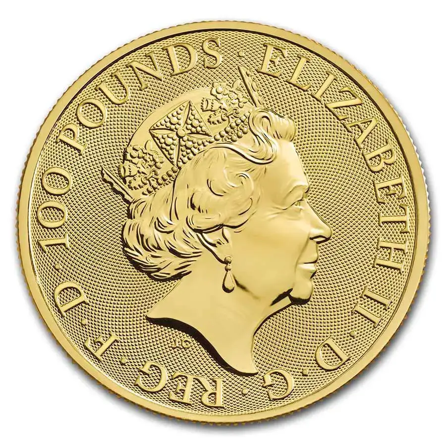 1oz Gold Coin 999.9 Royal Mint Queens Beasts Completer 2021