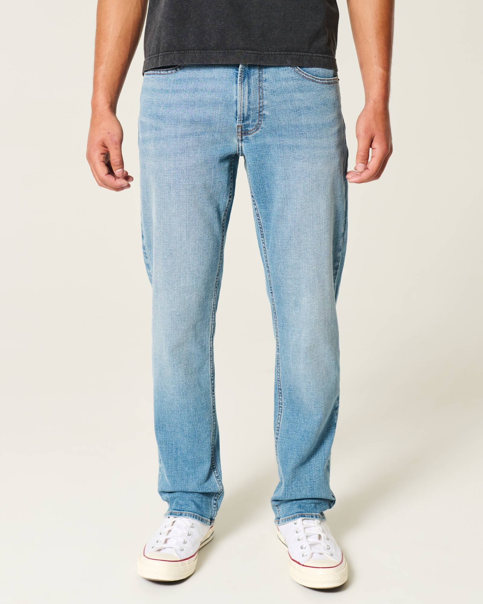 Black No Fade Slim Straight Jeans