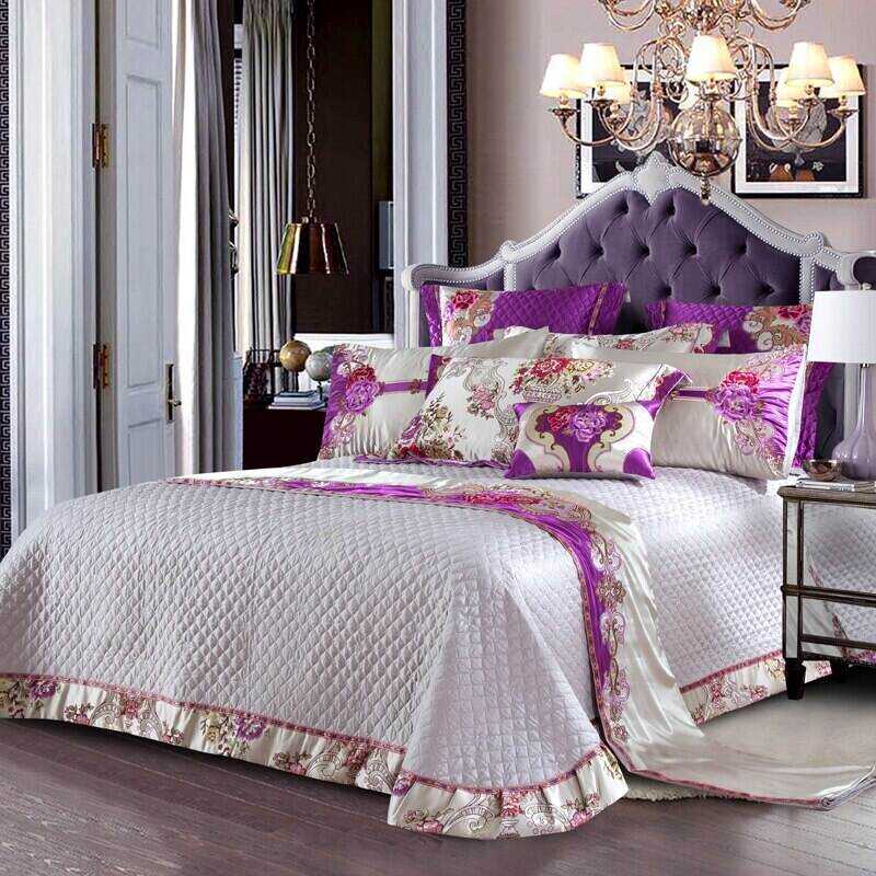 Kaleyra Silver Golden Silk Satin Cotton Duvet Cover Set