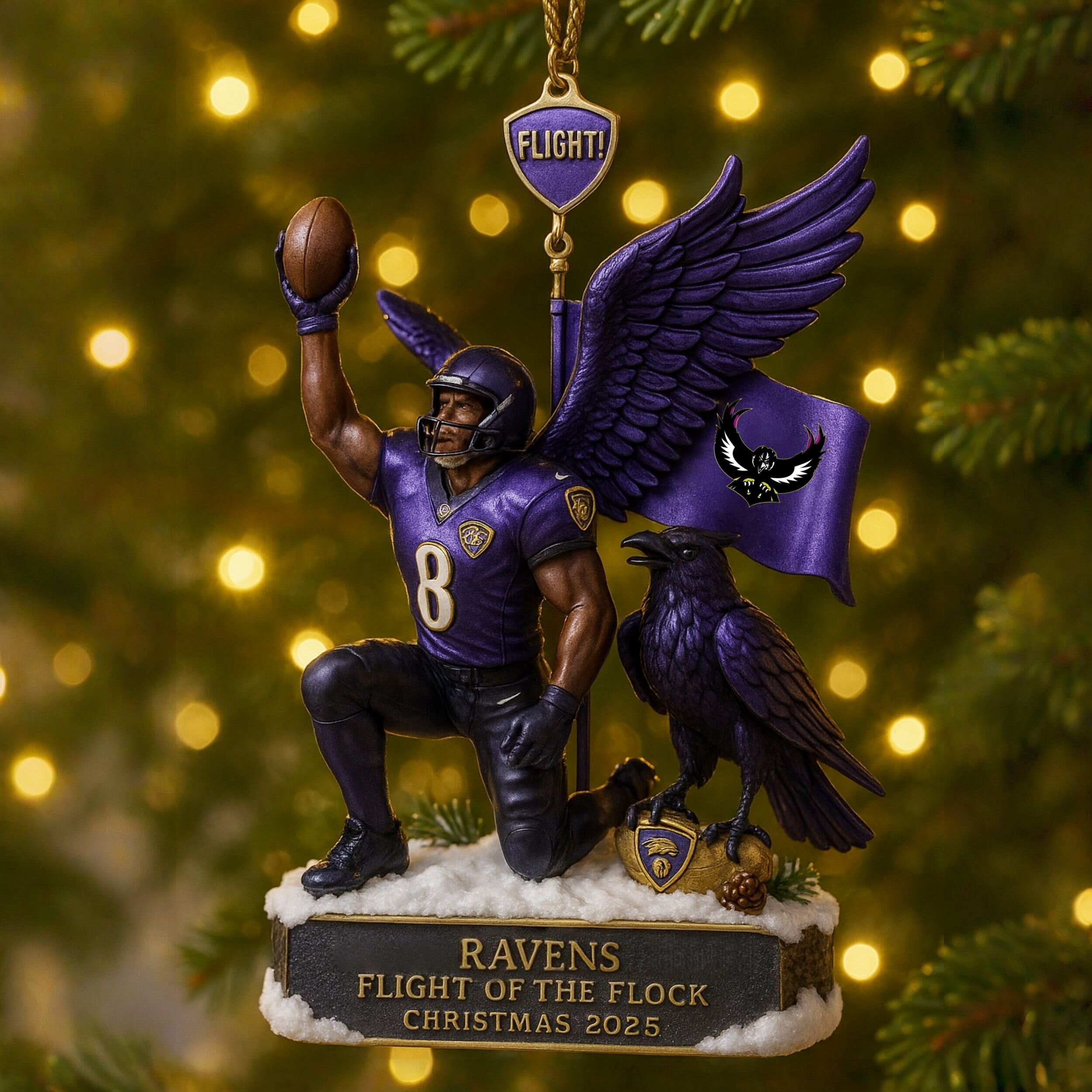 BAL Ravens Christmas Ornament