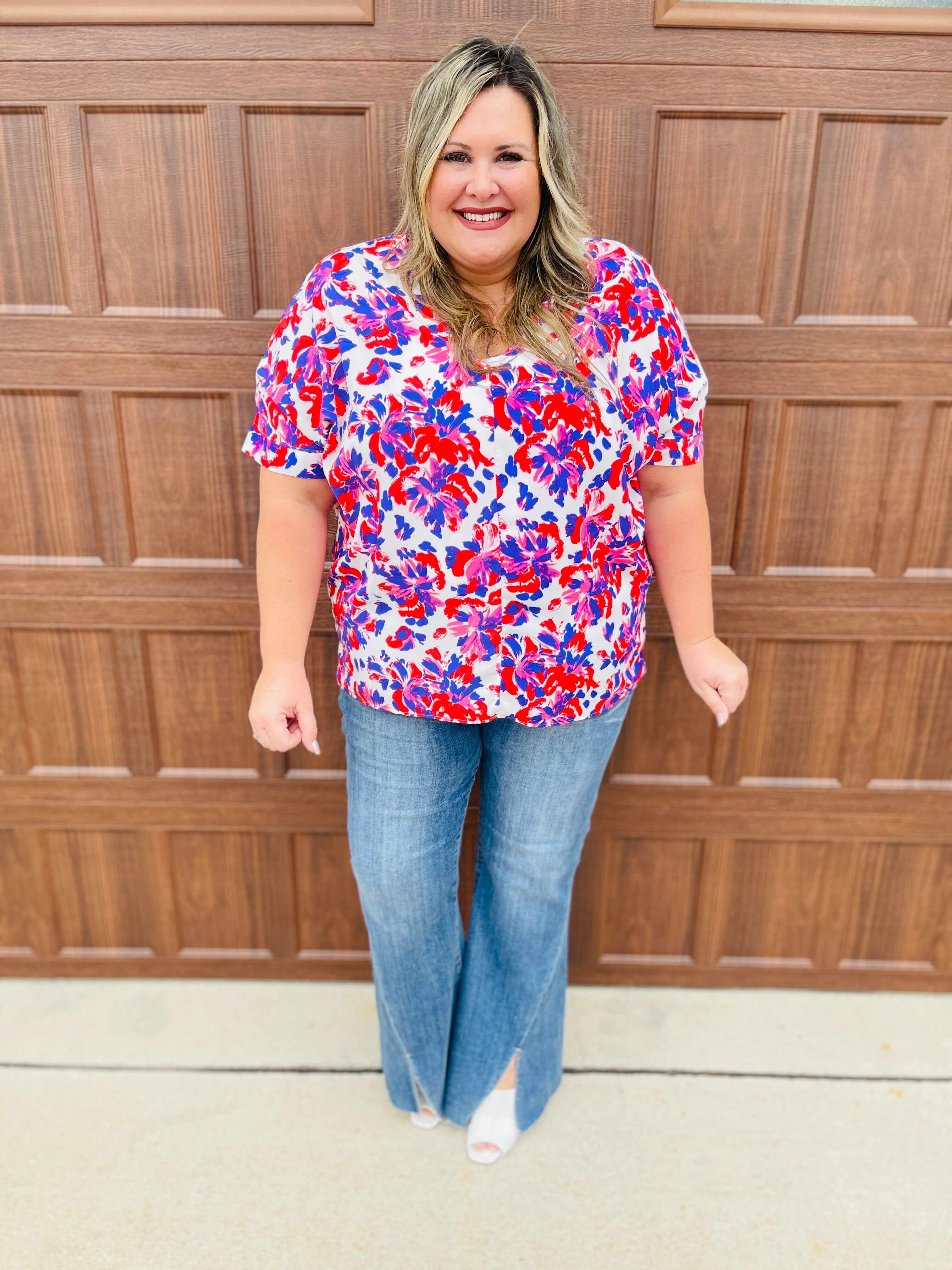 Risen Plus/Reg Hi-Rise Twist And Shout Your Love Flare Jeans