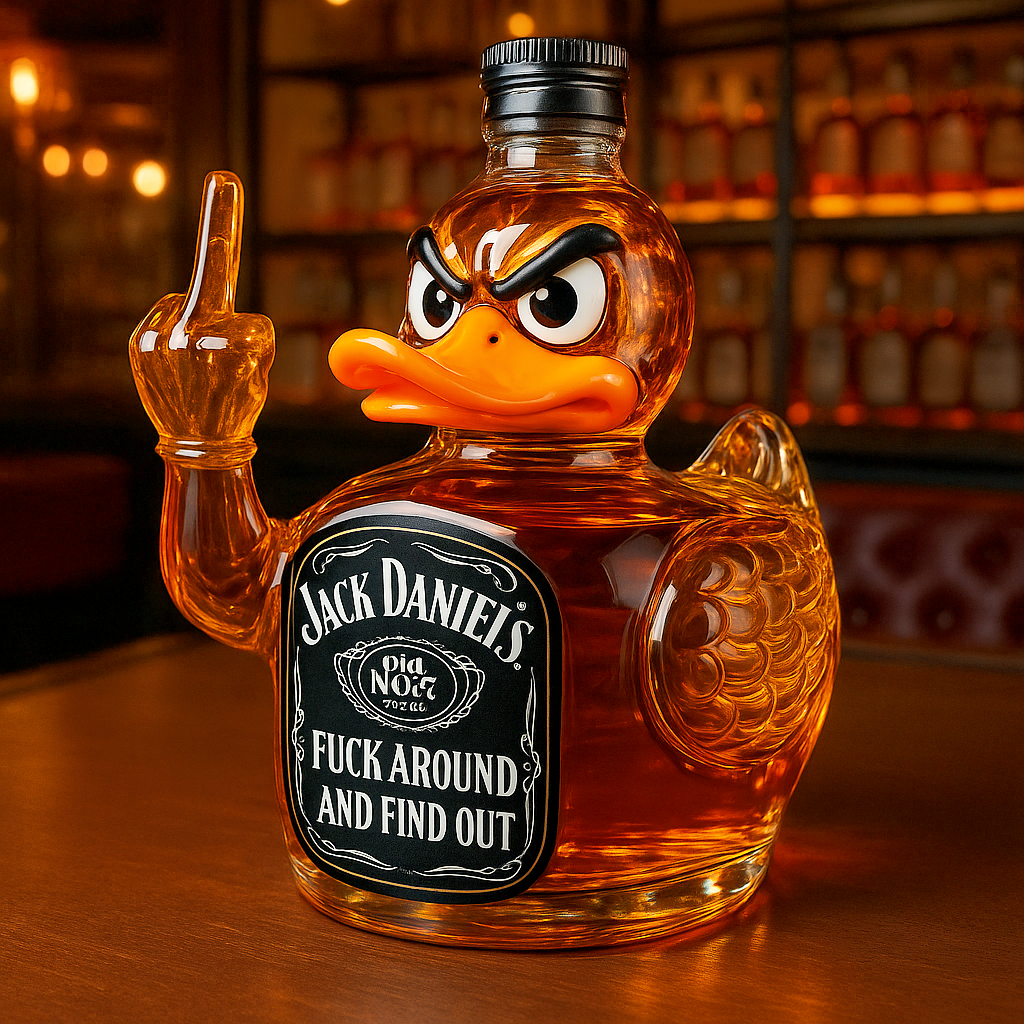 Swear Middle Finger Duck Whiskey Bottle