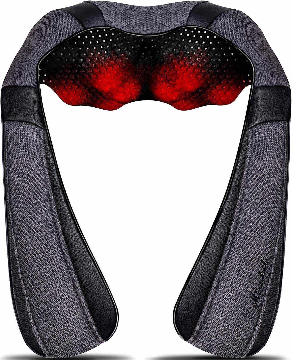 Back Massager, Shiatsu Neck Massager with Heat, Electric Shoulder Massager, Kneading Massage Pillow for Neck, Back, Shoulder, Foot, Leg, Muscle Pain Relief, Get Well Soon Presents - Christmas Gifts