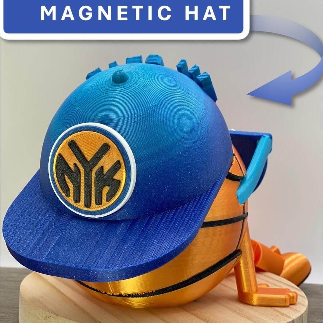 Basketball NY Figurine with Magnetic Hat and Hidden Storage