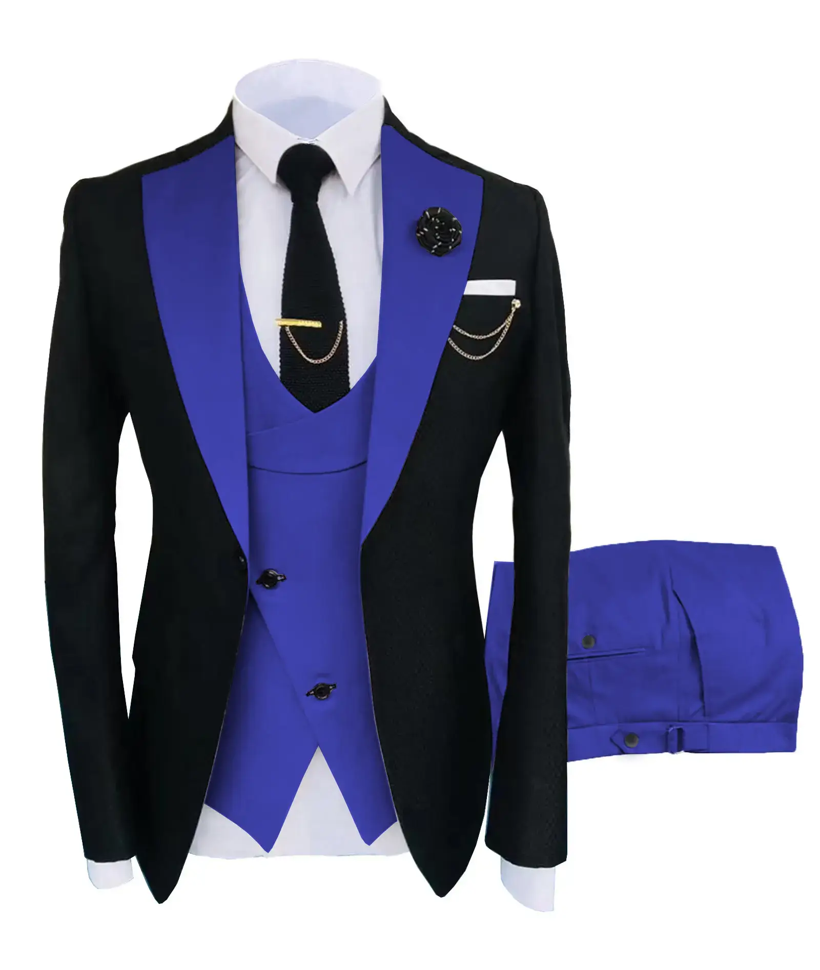 🔥 Last Day For Clearance !Men's 3-Piece Suit Set - Double Breasted Blazer, Vest & Pants