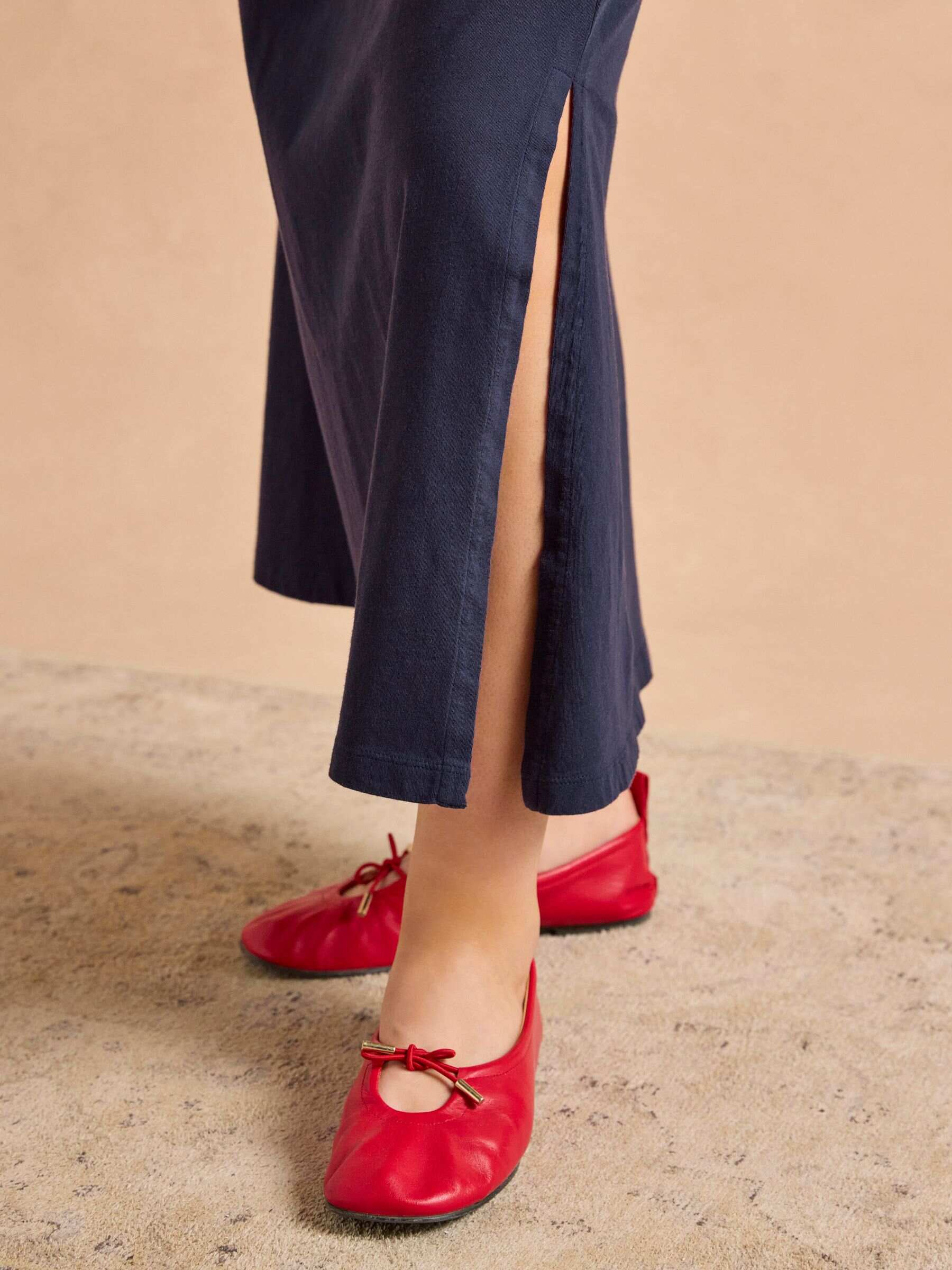 Adeena Navy Jersey Maxi Dress