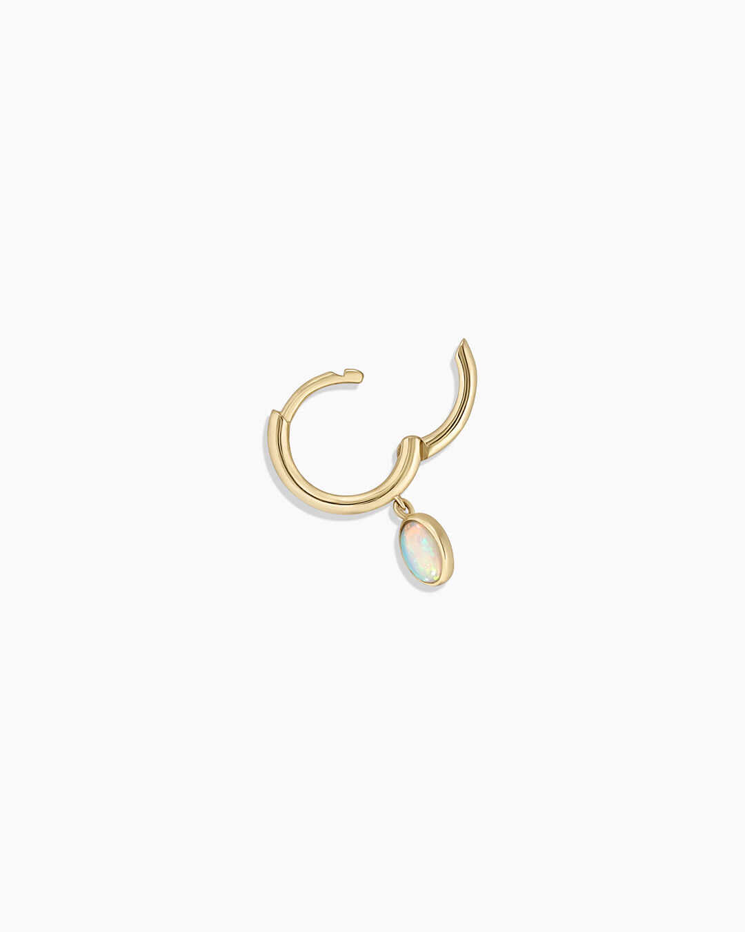Opal Oval Single Huggie