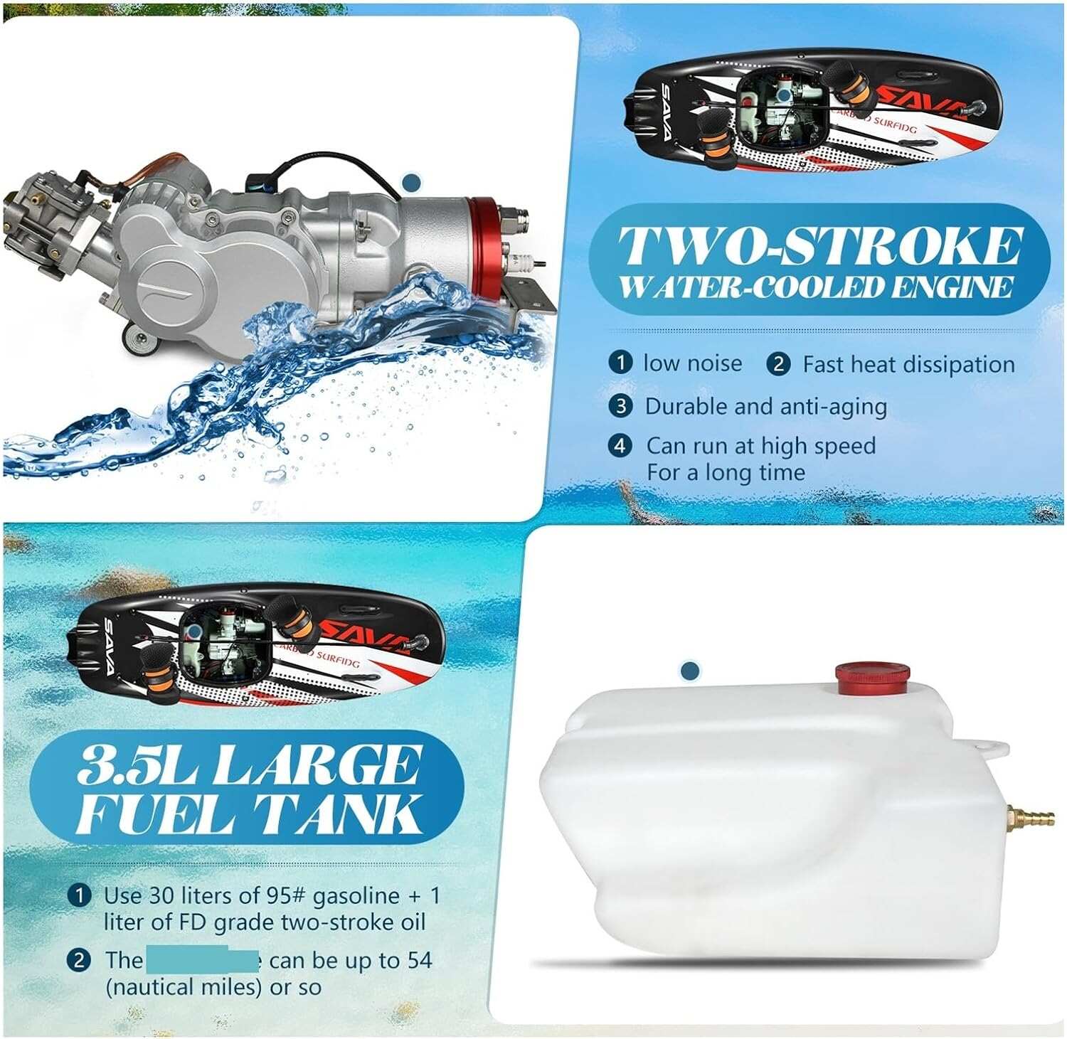Surfboard Carbon Fibe Surf Jet Surfboard Electric Surfboard 60km/h Jet Surf Electrique Watersports Surfboard Outdoor Recreation