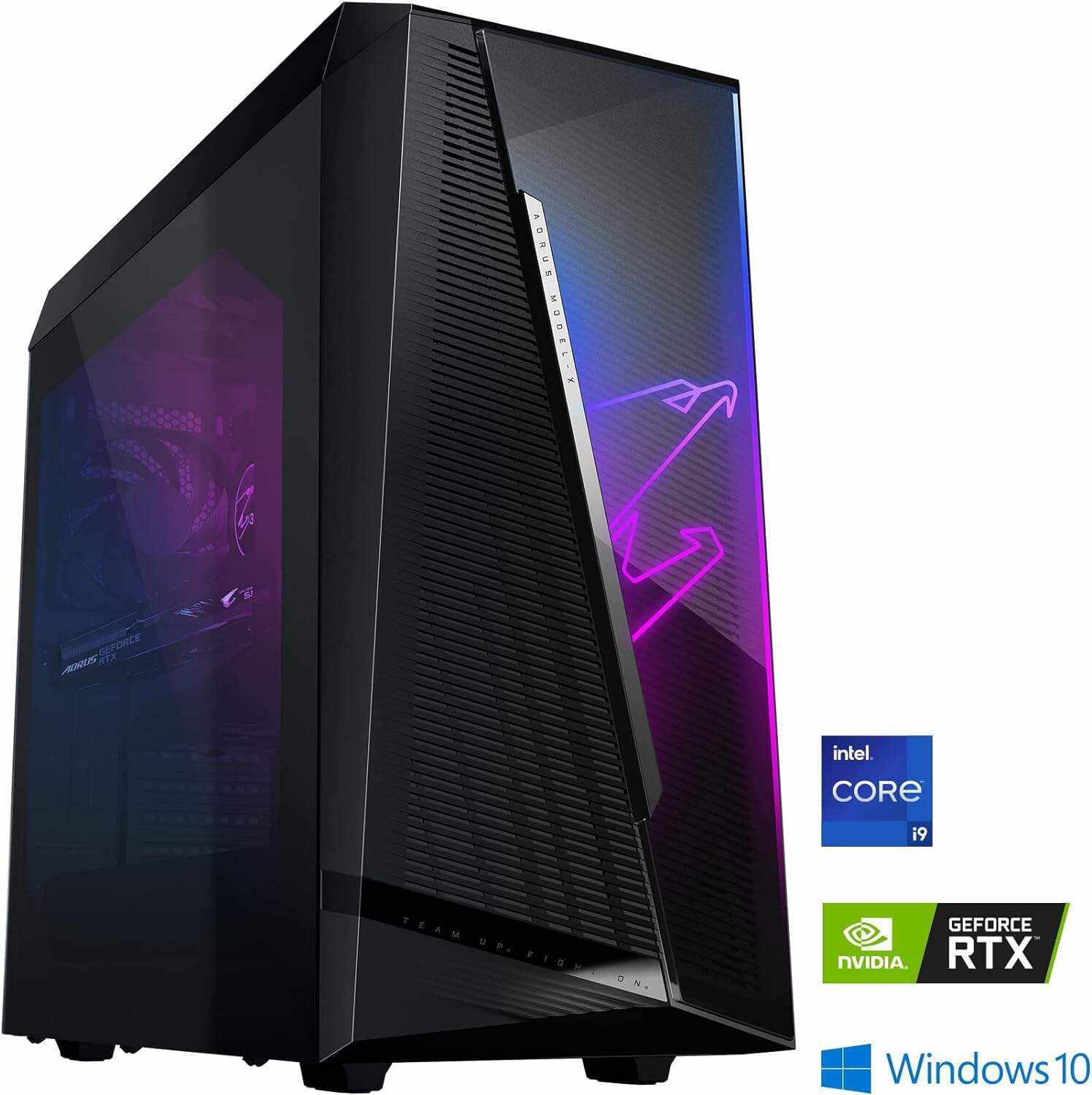 Gigabyte AORUS Model X Gaming PC Computer Desktop (Intel i9-12900K, NVIDIA GeForce RTX 3080 GDDR6X 10GB, 16GB DDR5 RAM, 2TB M.2 SSD) - AMXI9N8A-2171