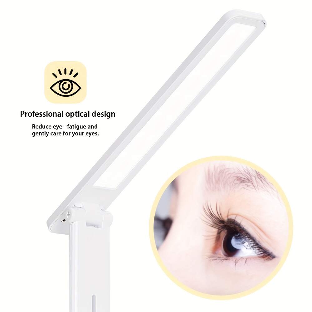 Modern LED Desk Lamp with Touch Control, USB Powered, Adjustable Brightness, Eye-Caring Anti-Blue Light, Polished Finish for Reading & Study, Ergonomic Design for Comfortable Use, Study Desk Lamp | Modern Desk Lamp | Plastic Construction