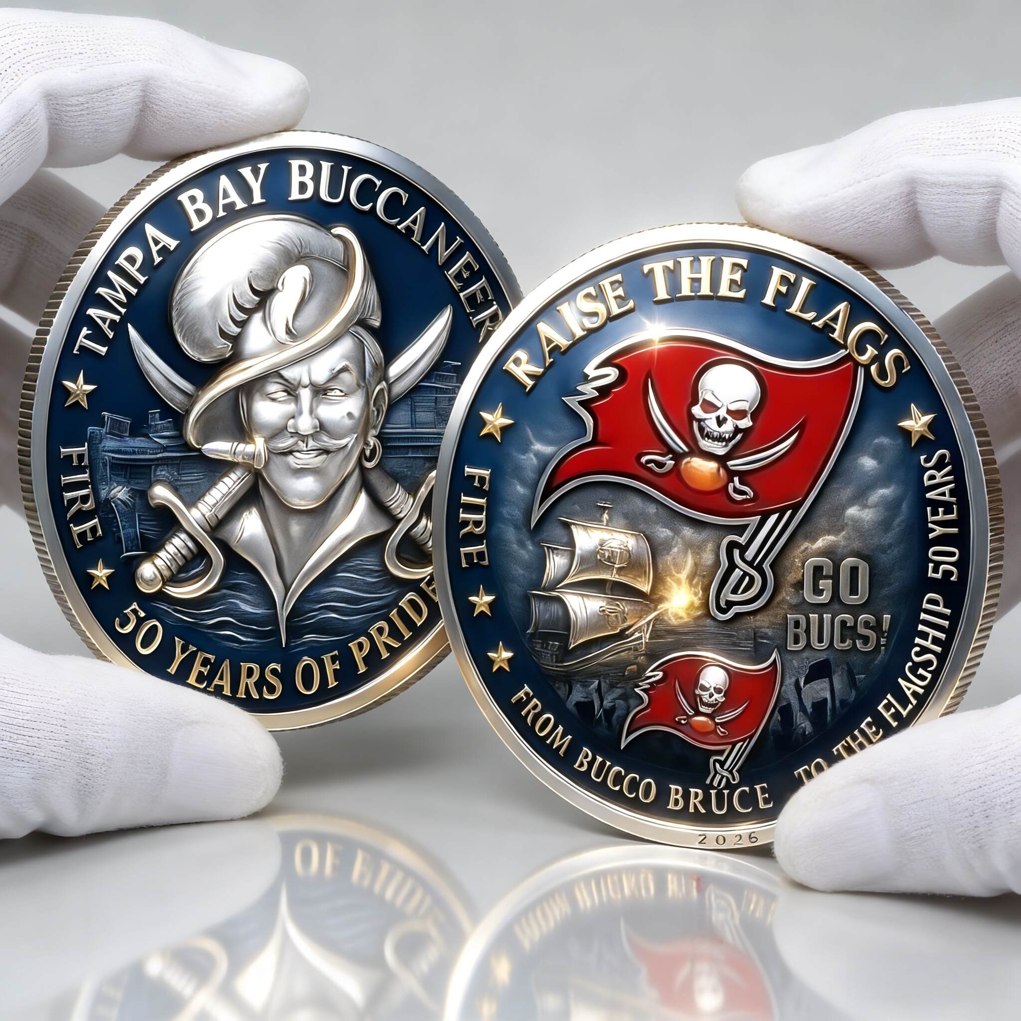 Tampa Bay Buccaneers 50 Years of Pride Commemorative Coin