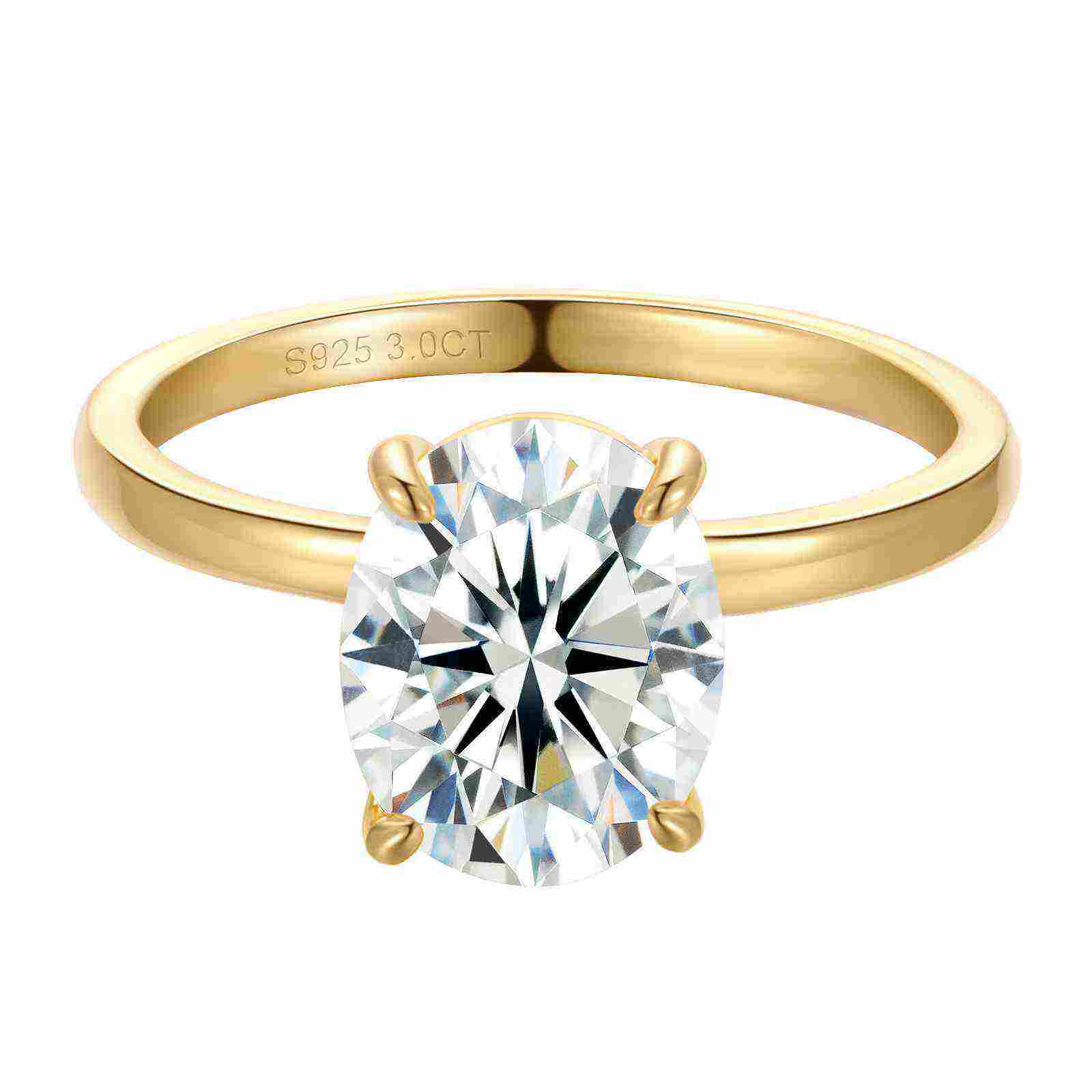 Test(Valentine's Gift) S925 Oval Cut Moissanite Engagement Ring For Her