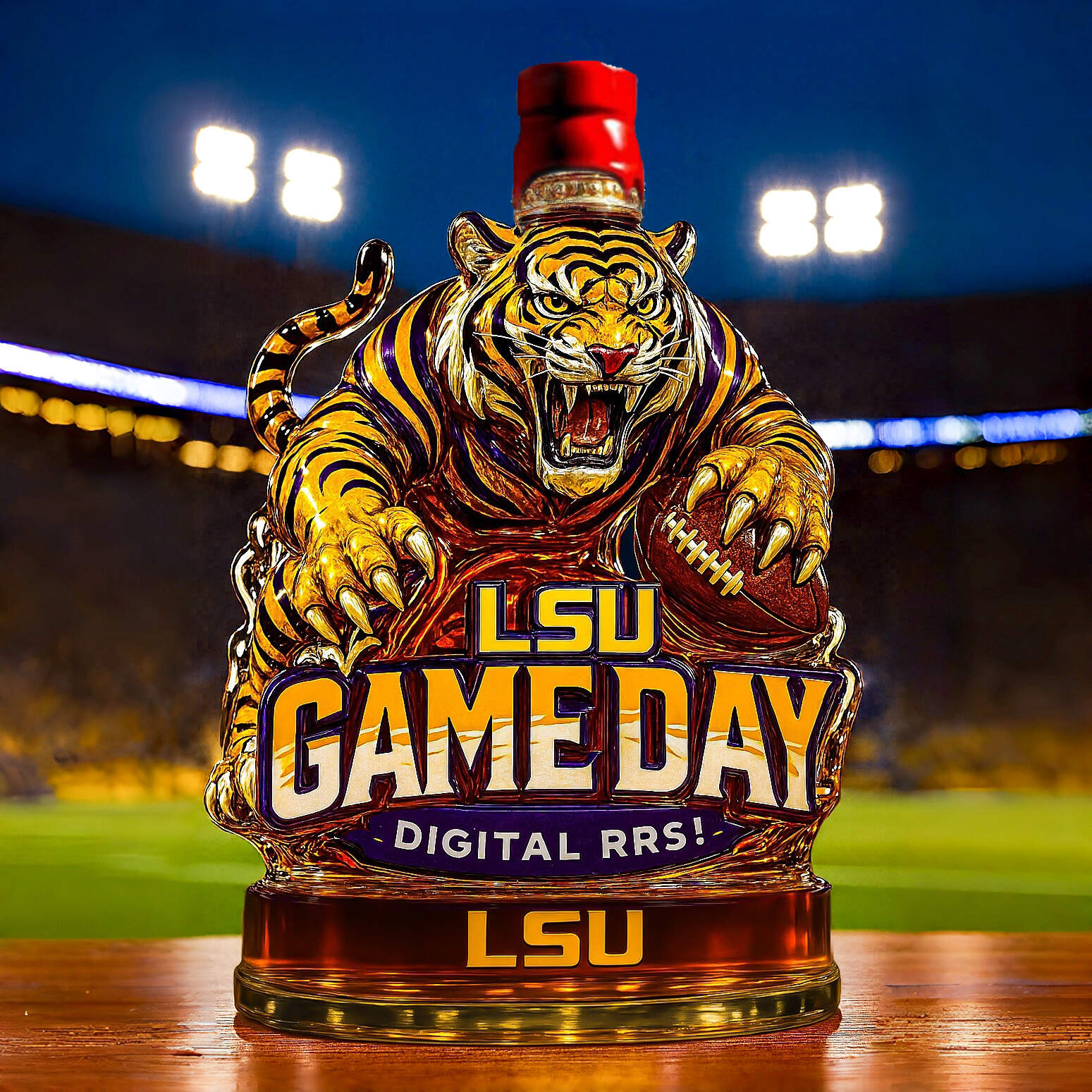 LSU GAME DAY Whiskey Bottle