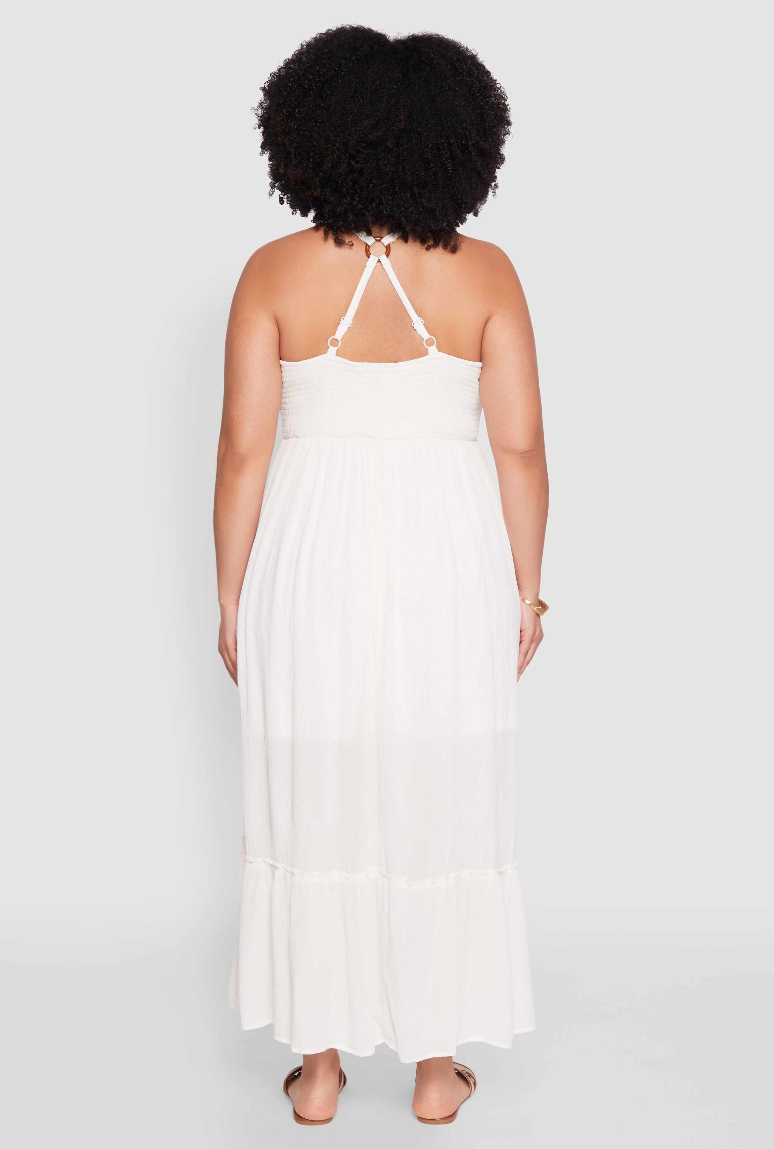 Plus Size Almost Famous Smocked Tiered Maxi Dress