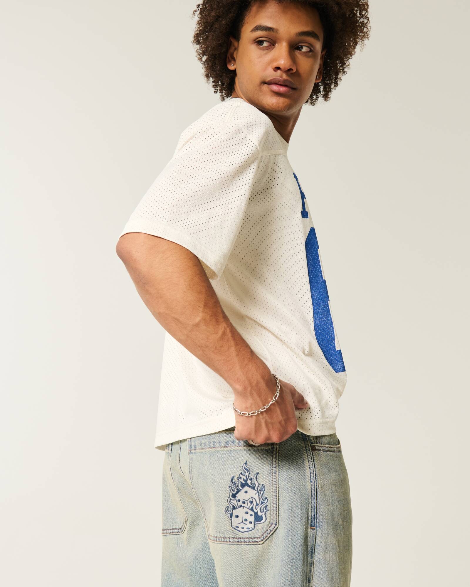 Medium Wash Skater Baggy Jeans