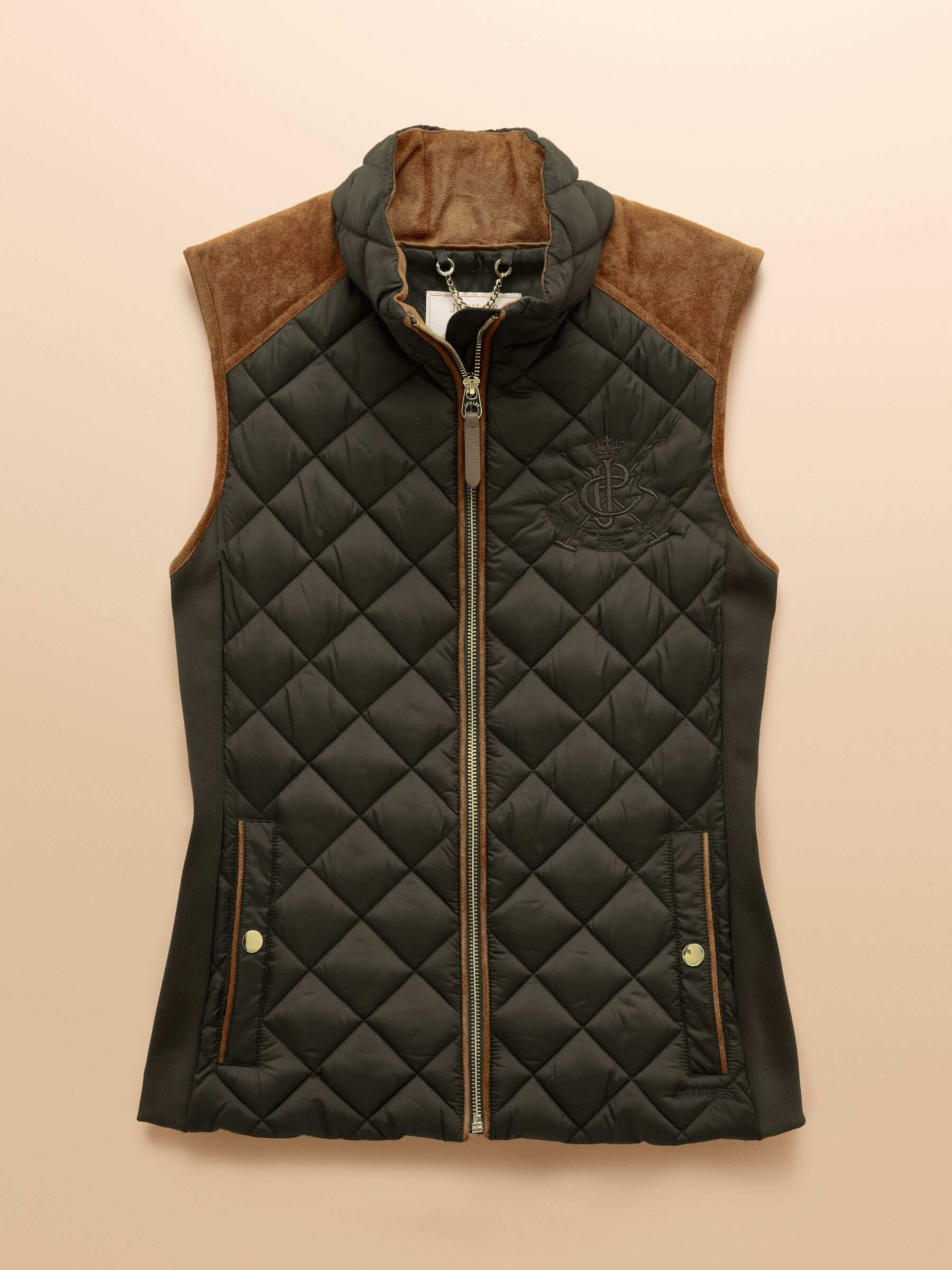Braemar Luxe Khaki Green Showerproof Diamond Quilted Gilet