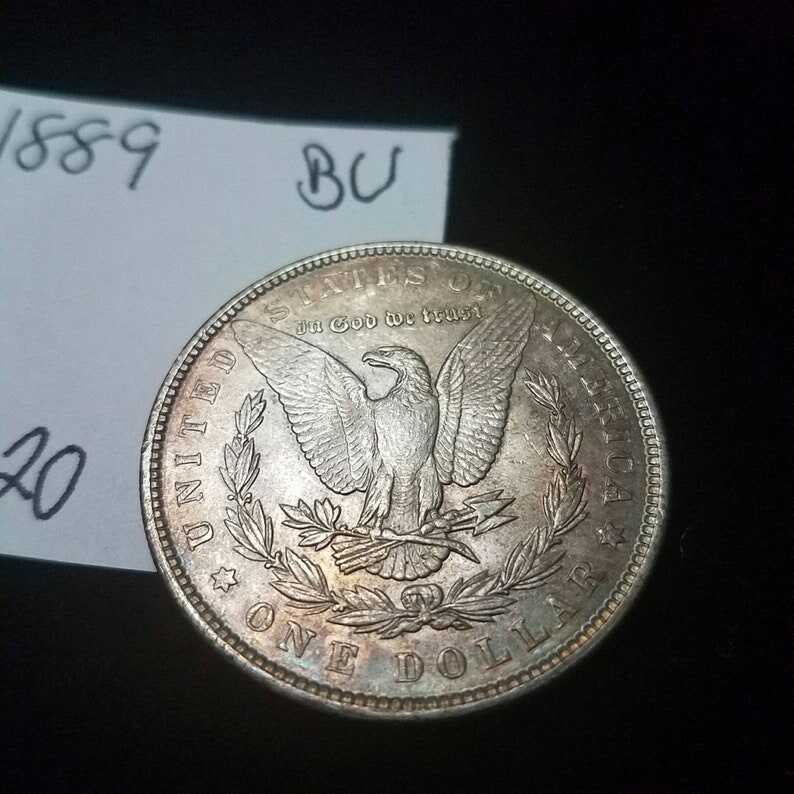 1889 BU Gem Morgan Silver Dollar! Rainbow toning! Lot#126. Regular 129