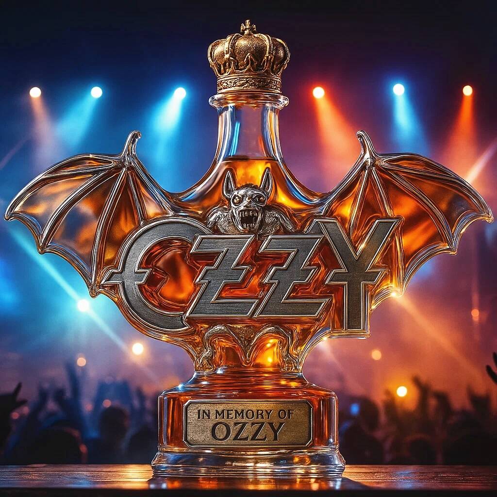 In Memory of Ozzy Osbourne Whiskey bottle