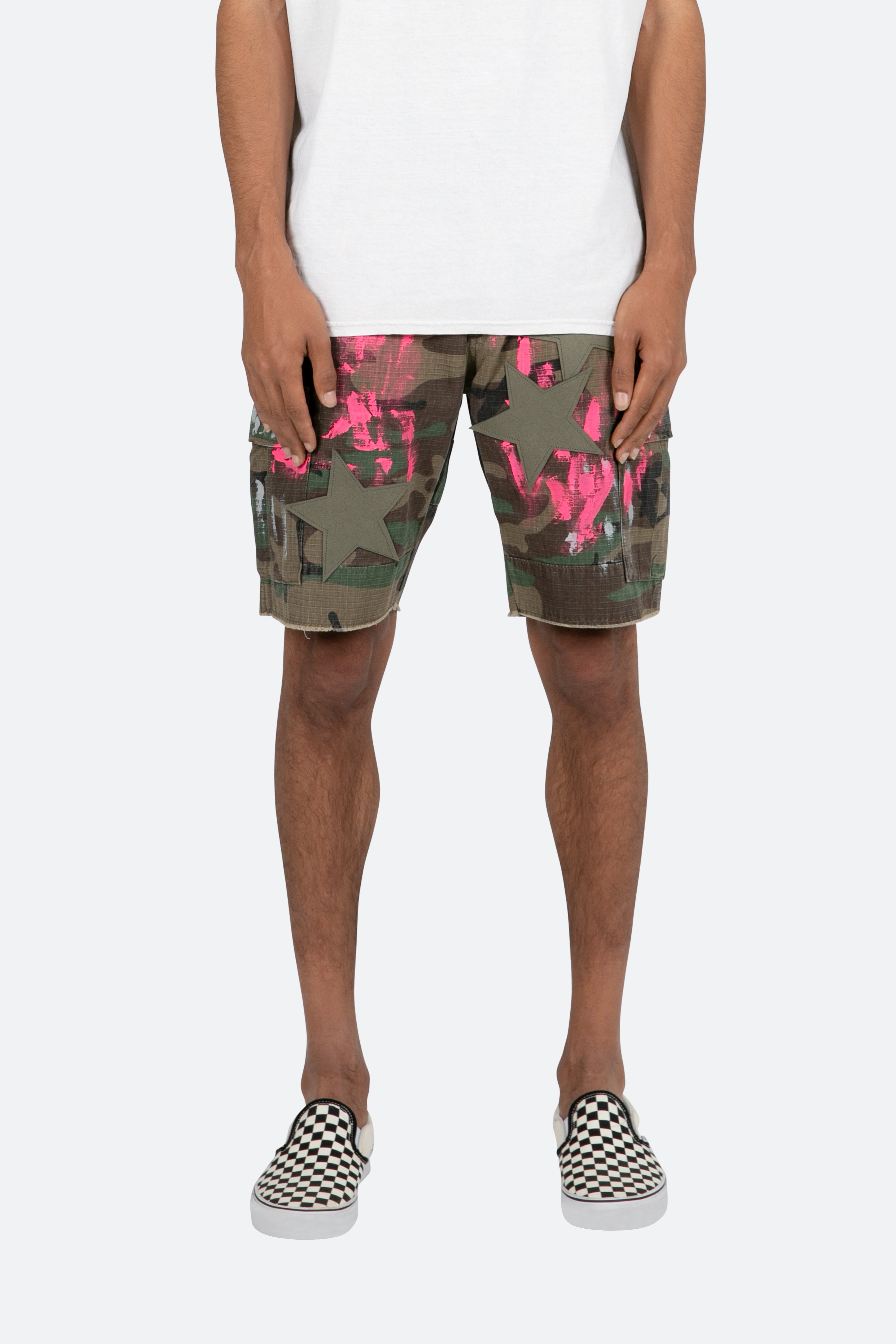 Painted Cargo Shorts - Camo