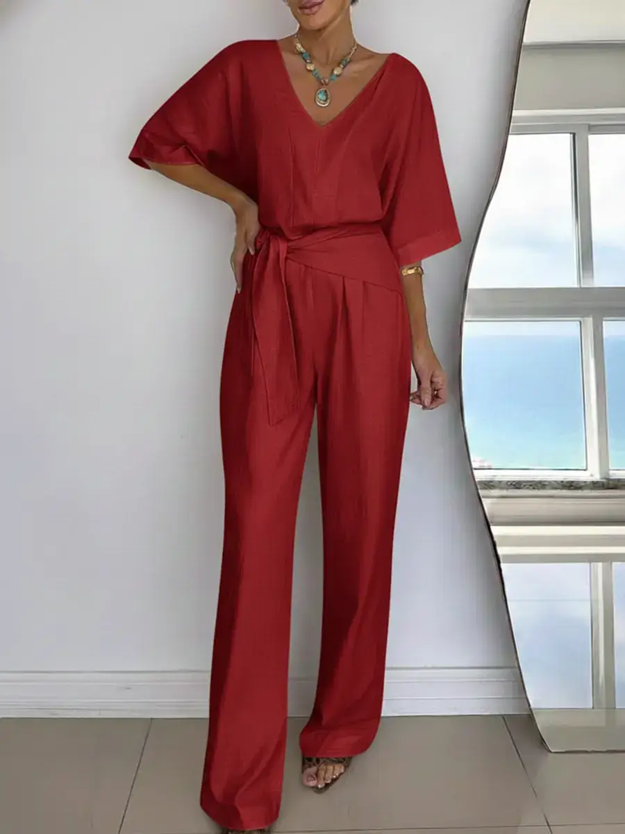 🔥Summer Arrivals🌟Women's Linen And Cotton Jumpsuit