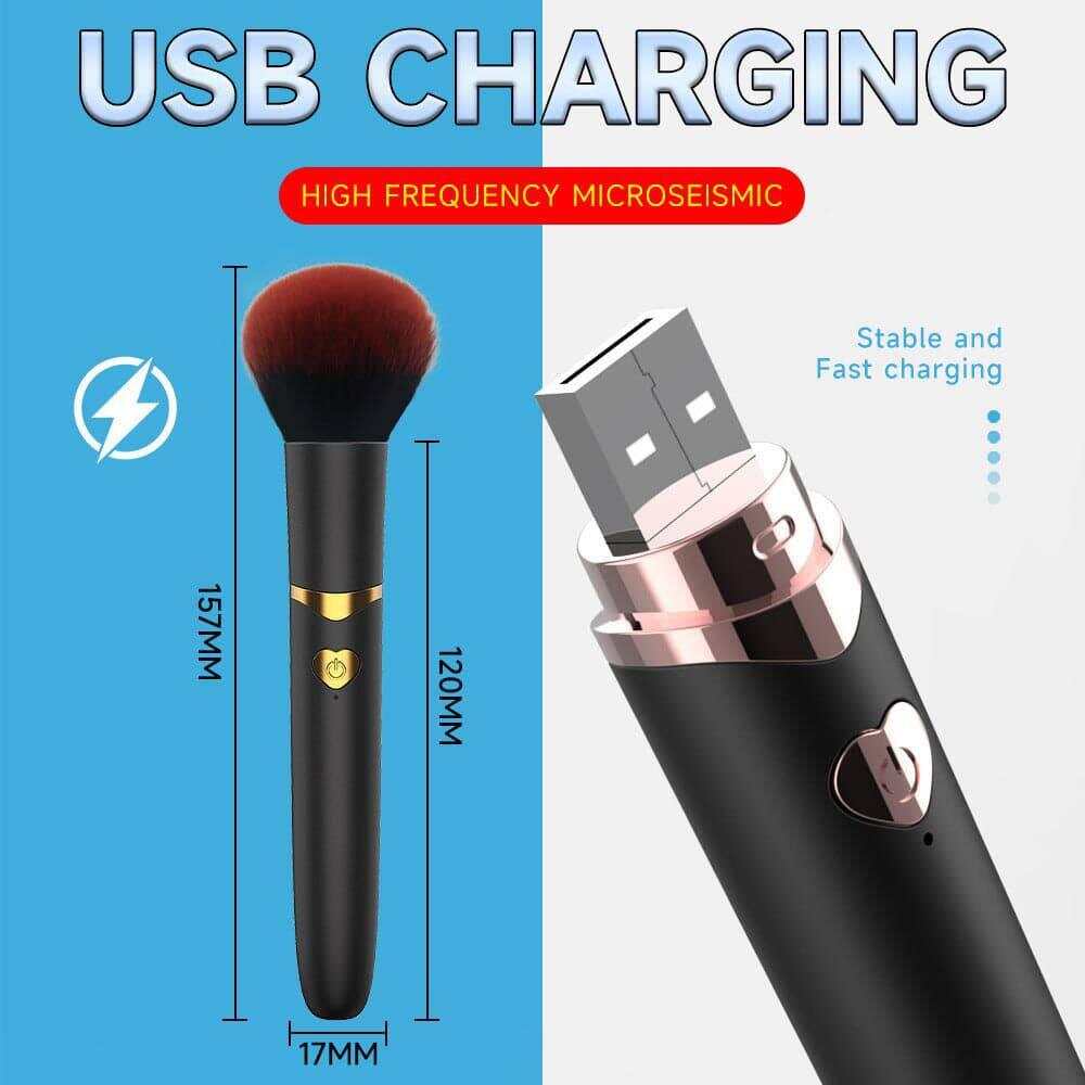 Passion Pulse Adult - Makeup Brush Vibrating Clitoral Vibrator Wand