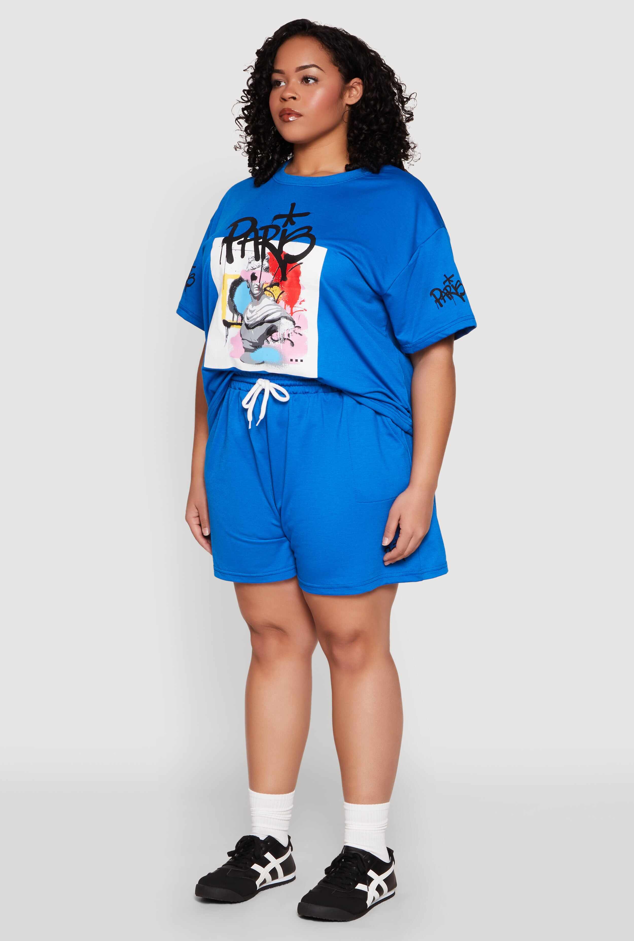 Plus Size Paris Graphic Print Top