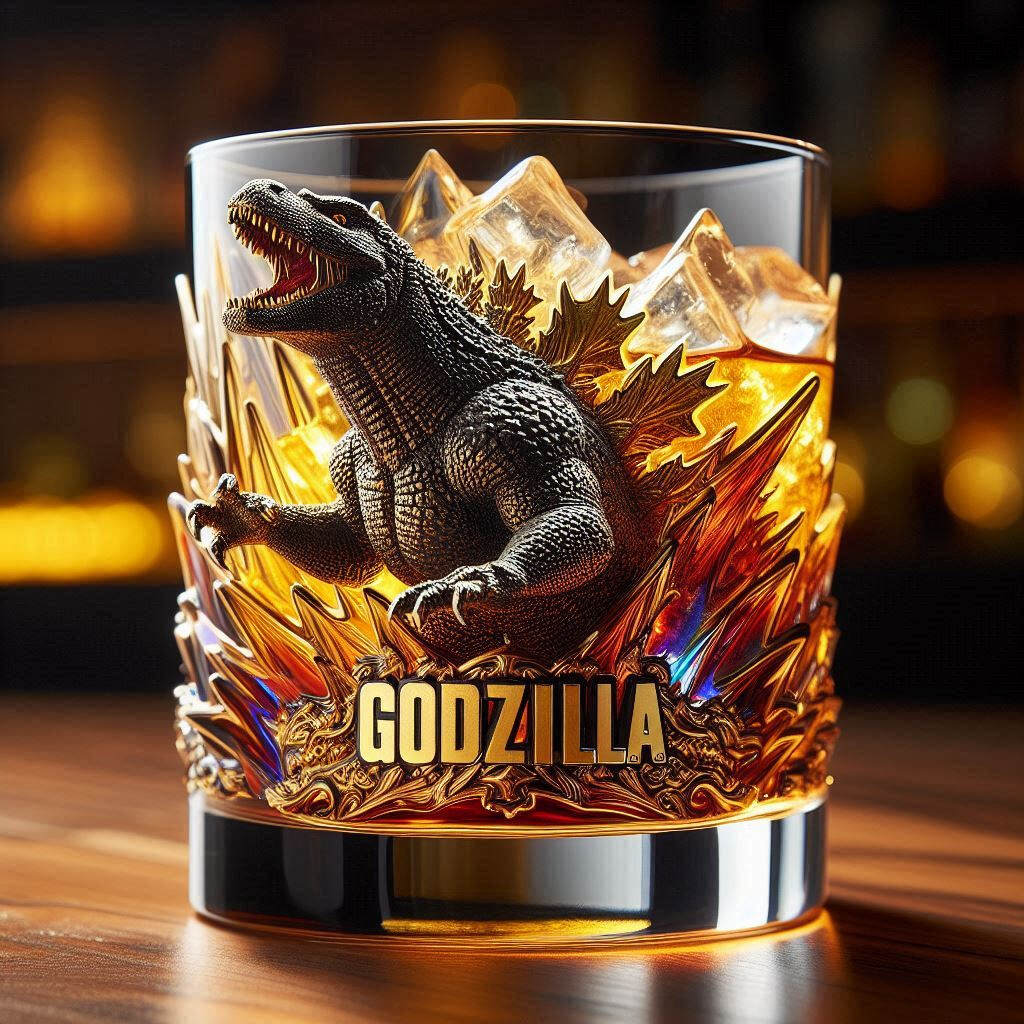 Godzilla Whiskey Glass