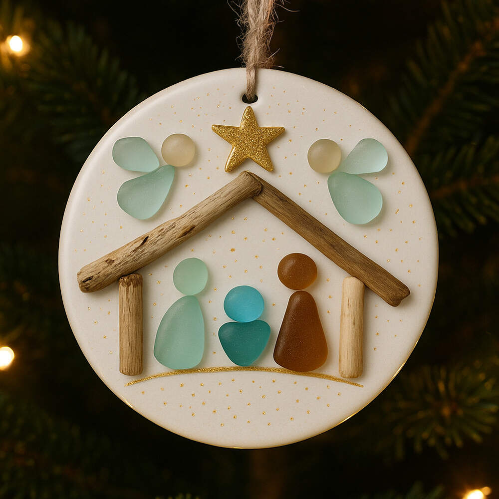 Sea Glass Nativity Ornament