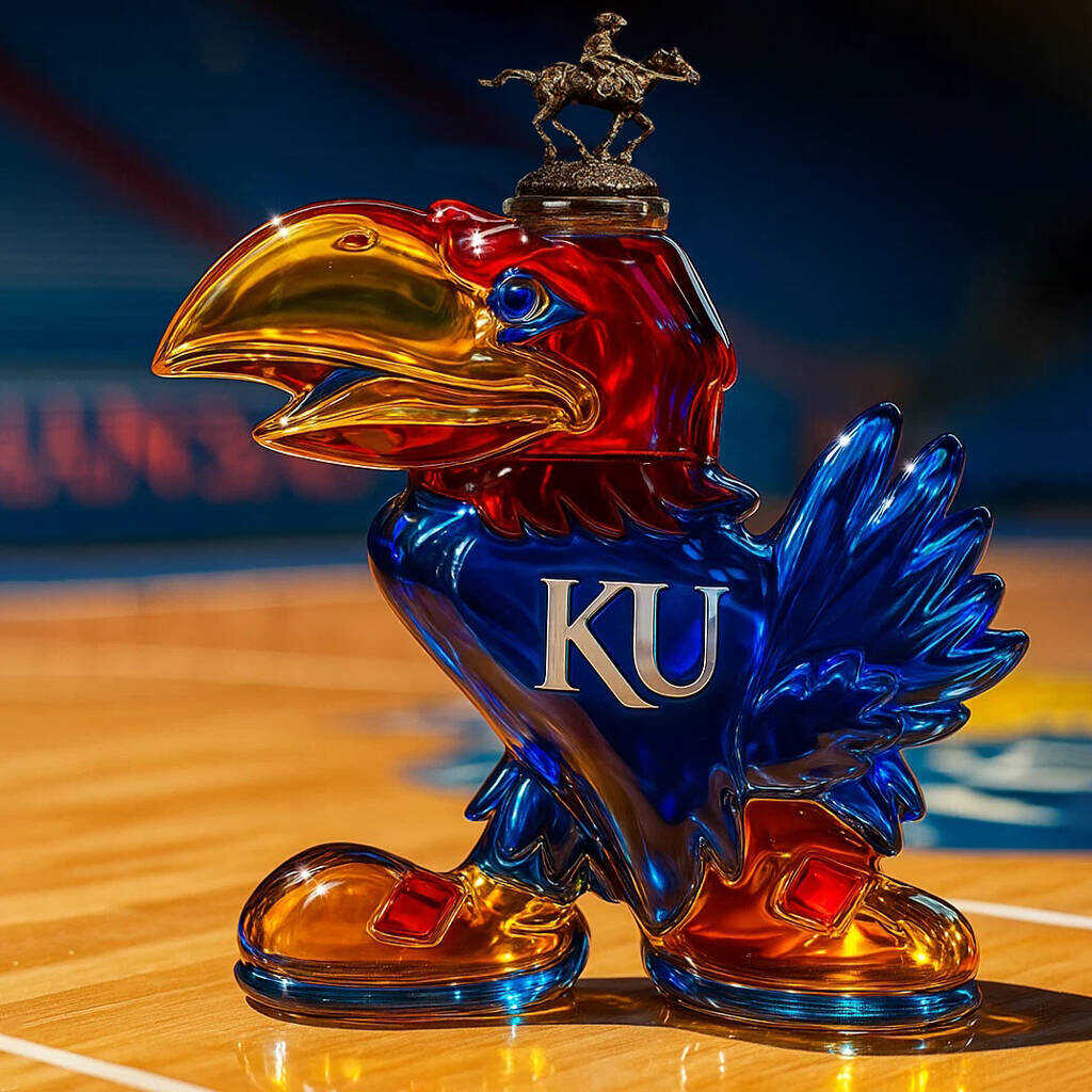 KU Jayhawk Whisky Bottle