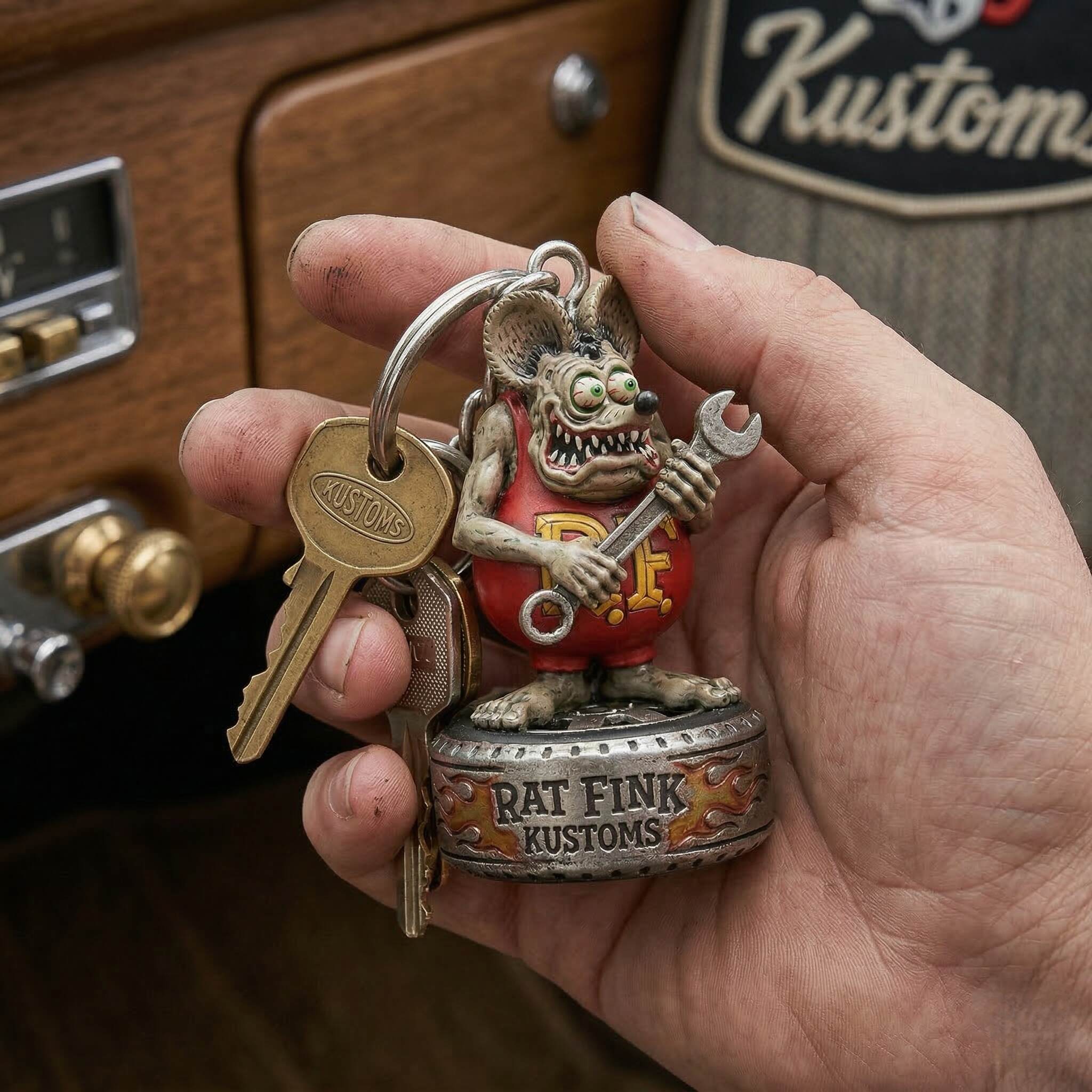 Rat Fink Kustoms Handmade Figure Keychain