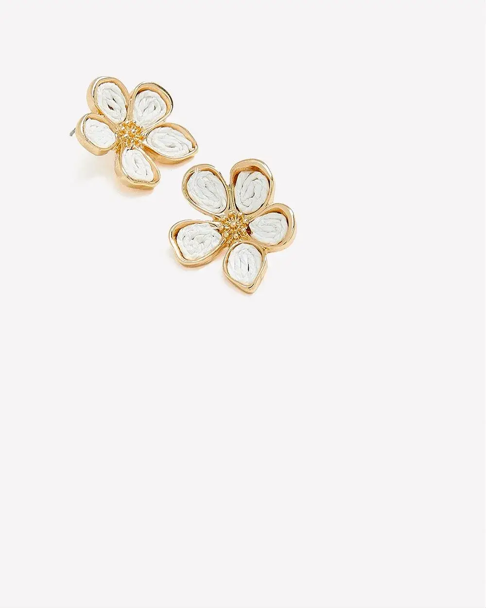 White Corded Flower Earrings