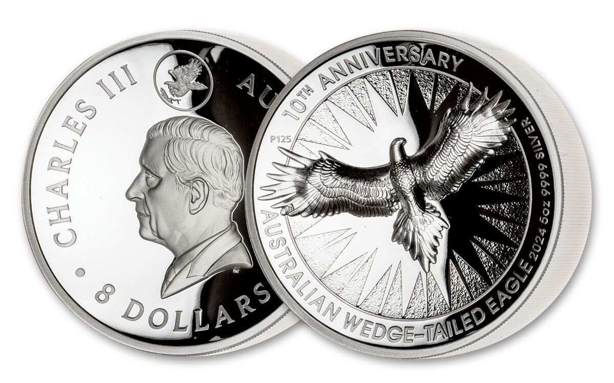 Australian Wedge-Tailed Eagle 10th Anniversary 2024 $8 5oz Silver Proo