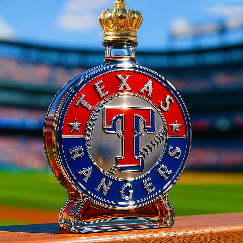 Texas Rangers Whiskey Bottle